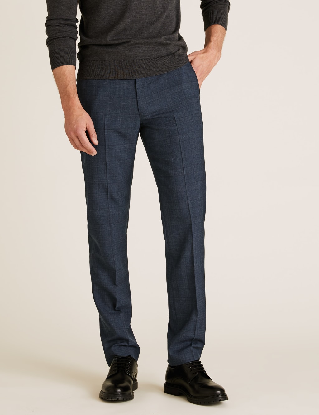 Regular Fit Wool Checked Trousers 3 of 6