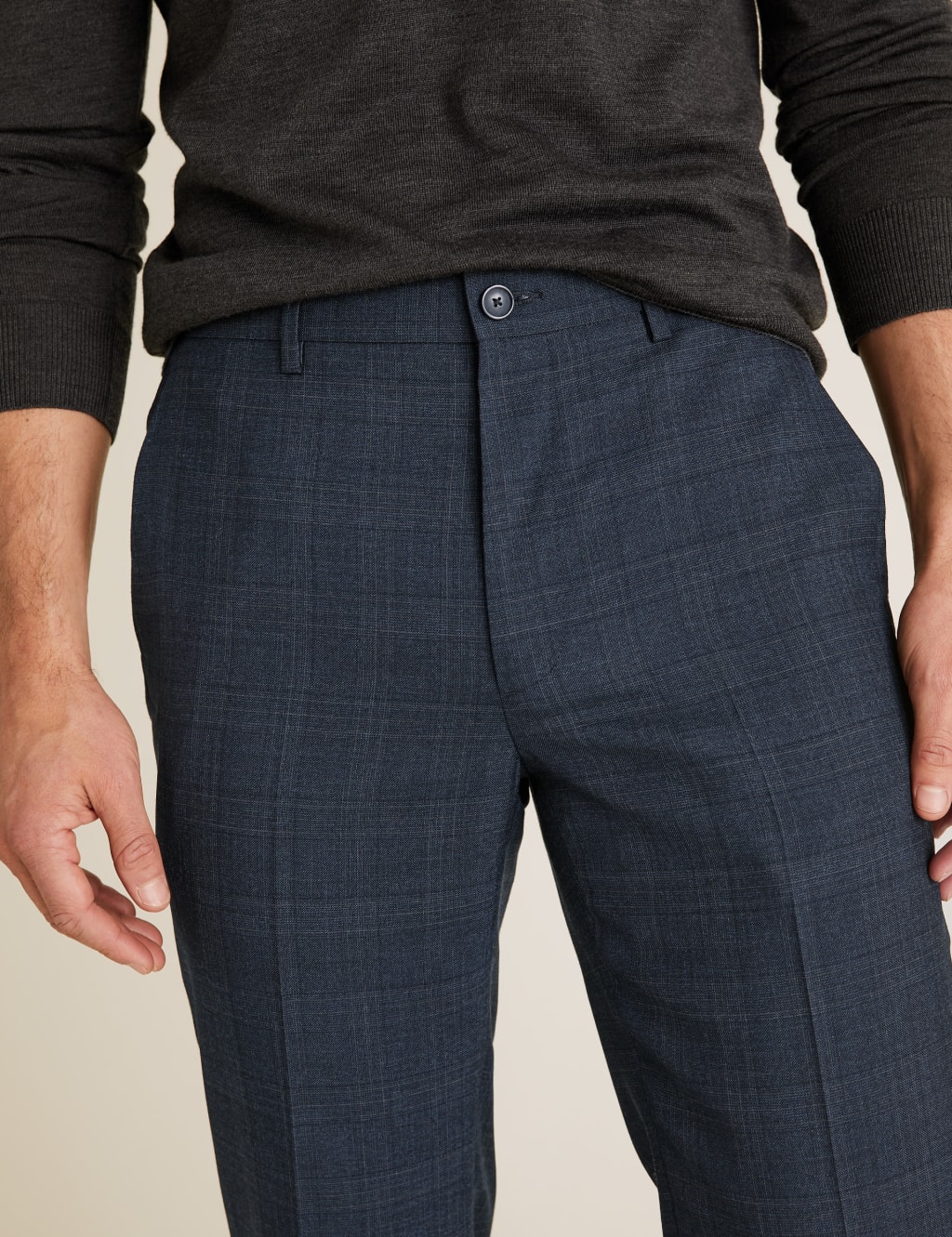 Regular Fit Wool Checked Trousers 4 of 6