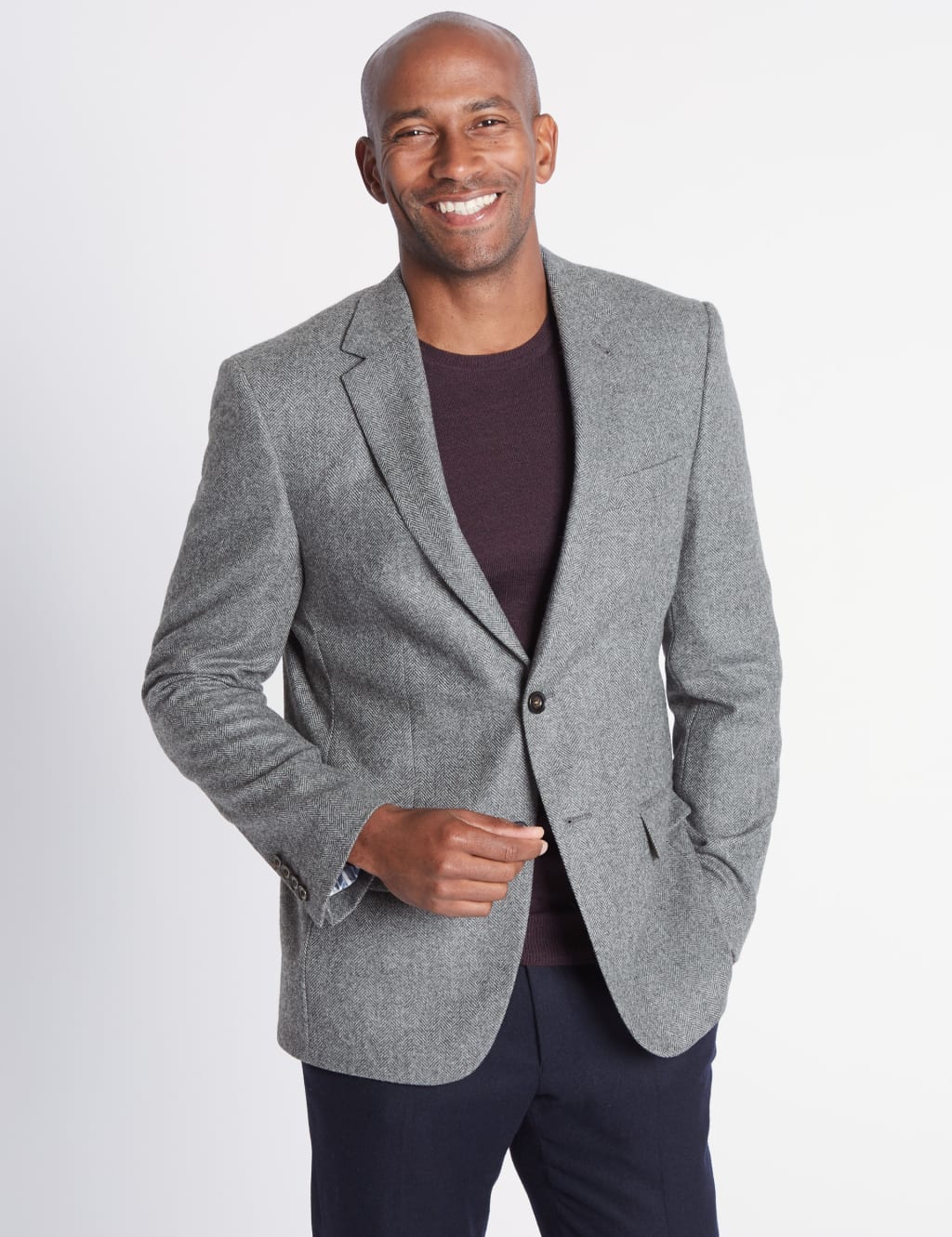 M&s herringbone coat discount