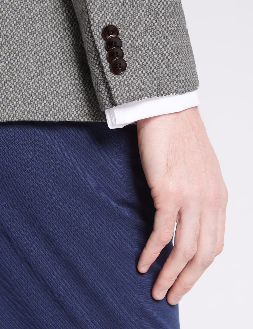 Wool Blend Tailored Fit Two Tone 2 Button Jacket 5 of 6
