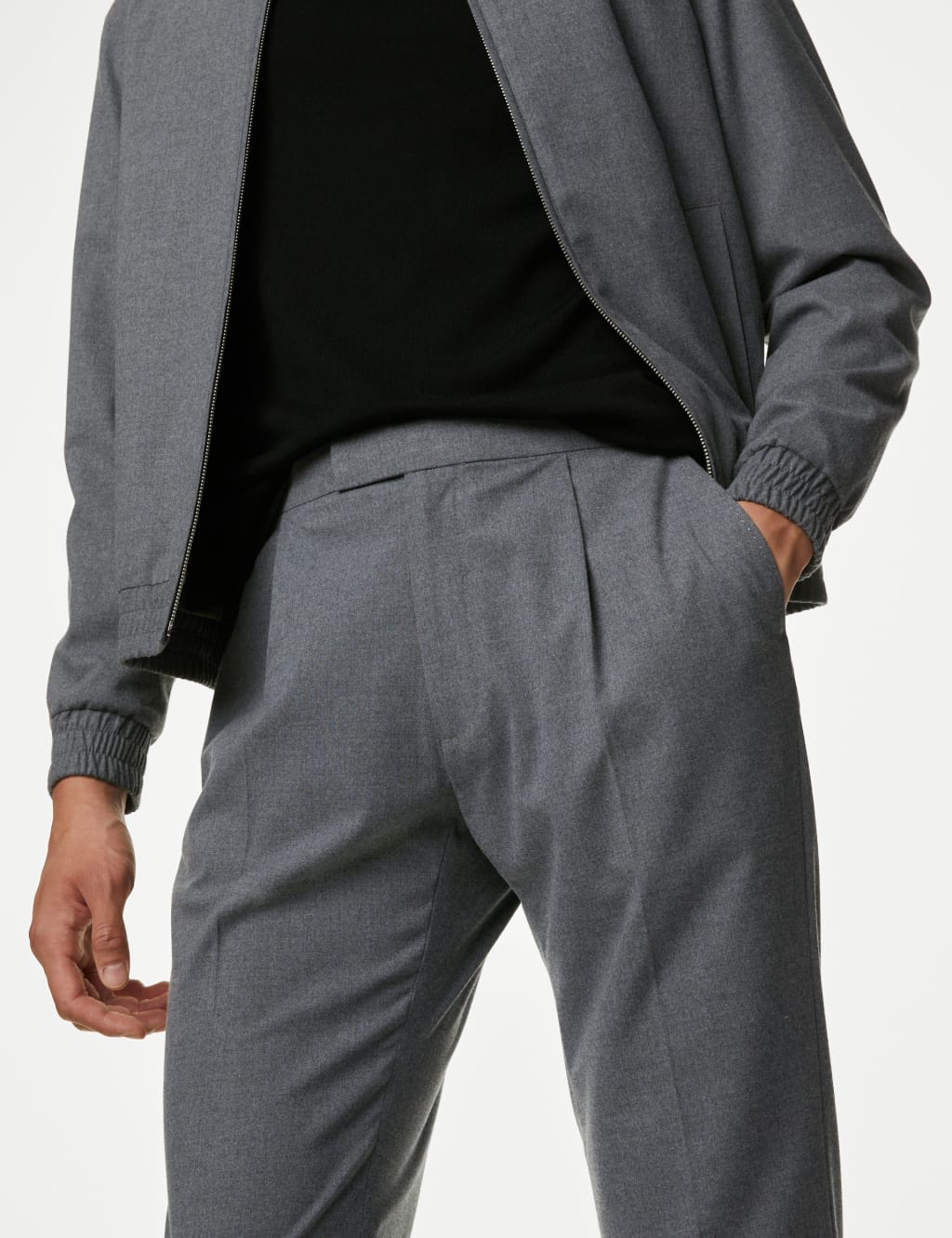 Single Pleat Brushed Stretch Trouser 6 of 9