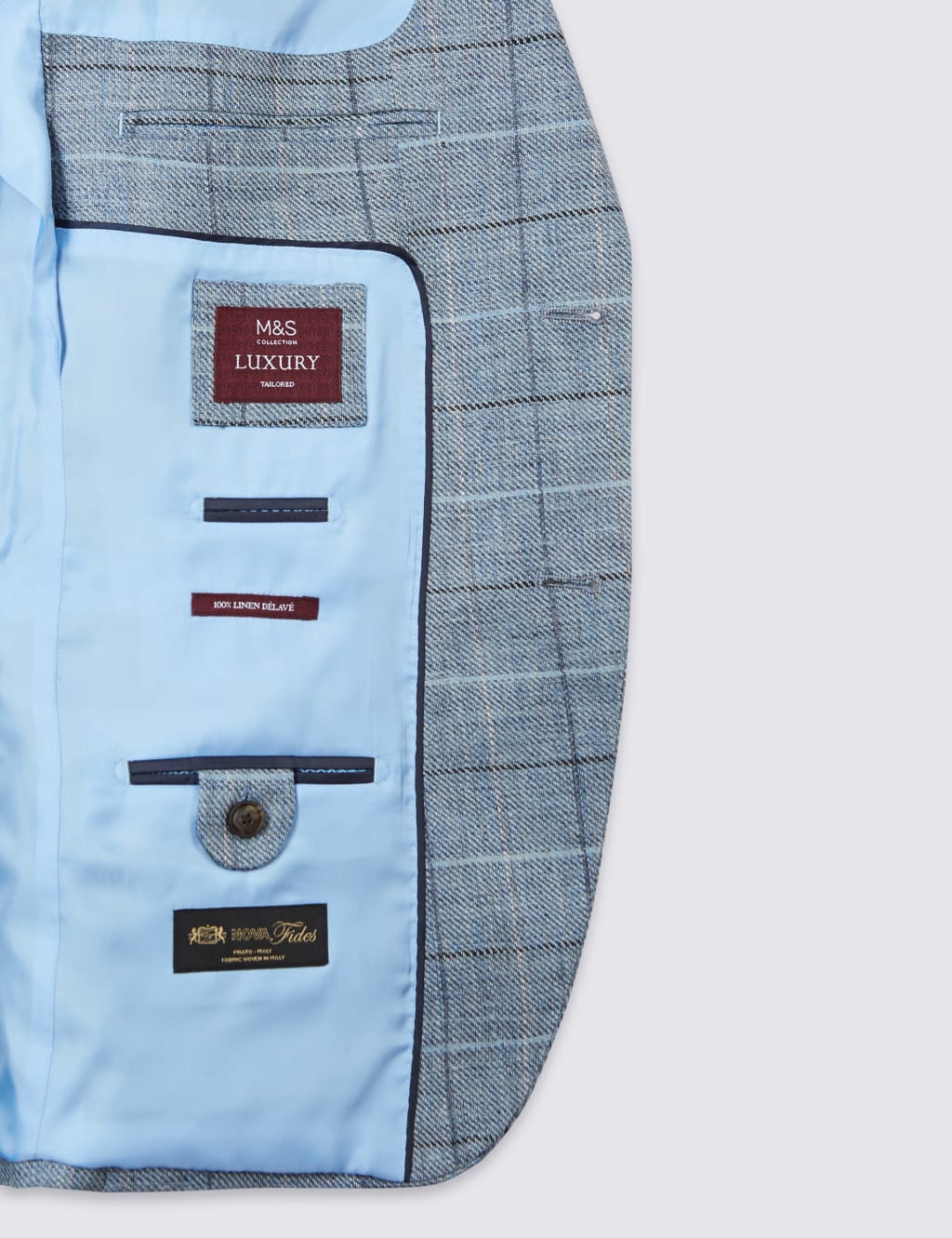 Pure Linen Tailored Fit Checked Jacket 7 of 7