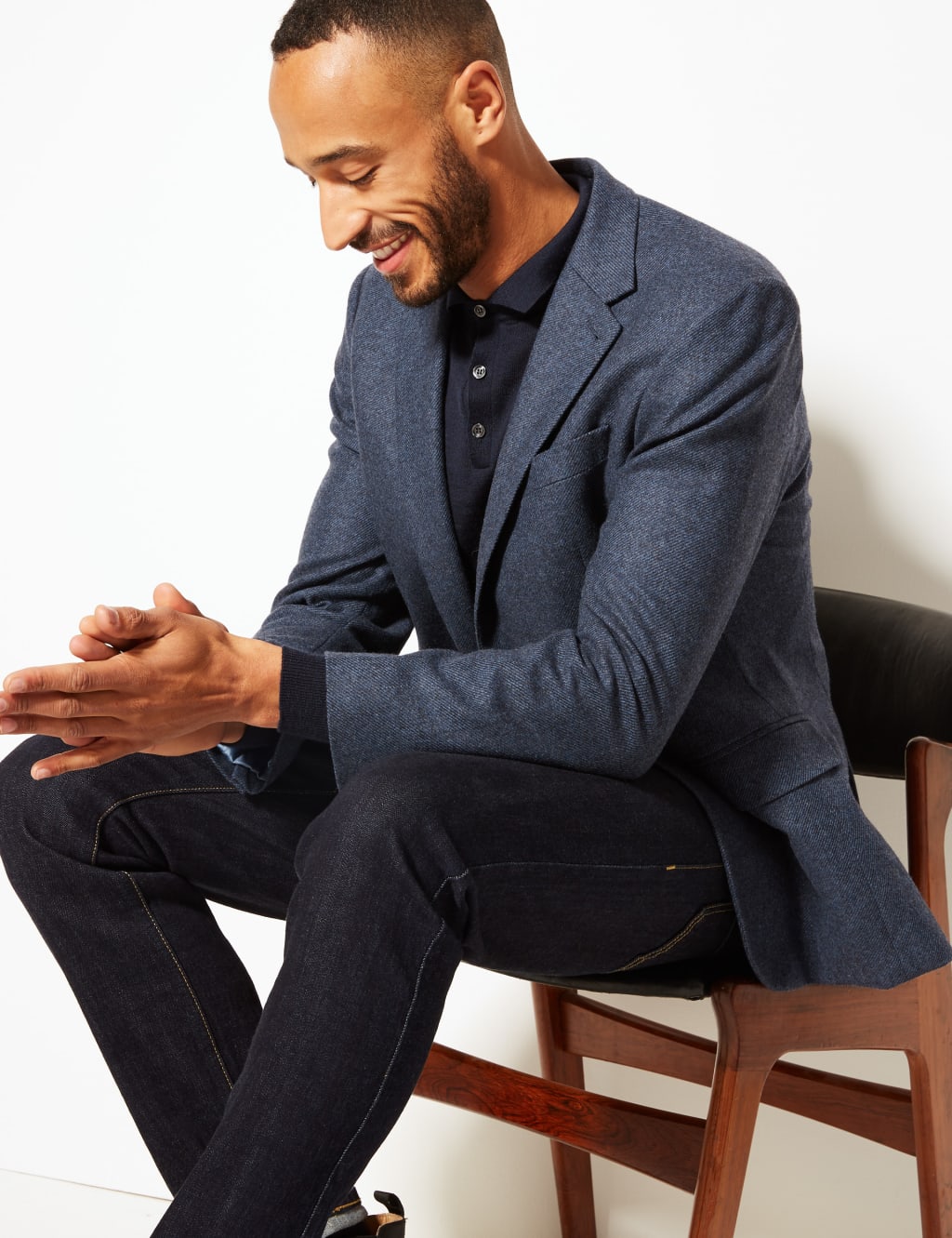 Pure Lambswool Textured Regular Fit Jacket 1 of 7