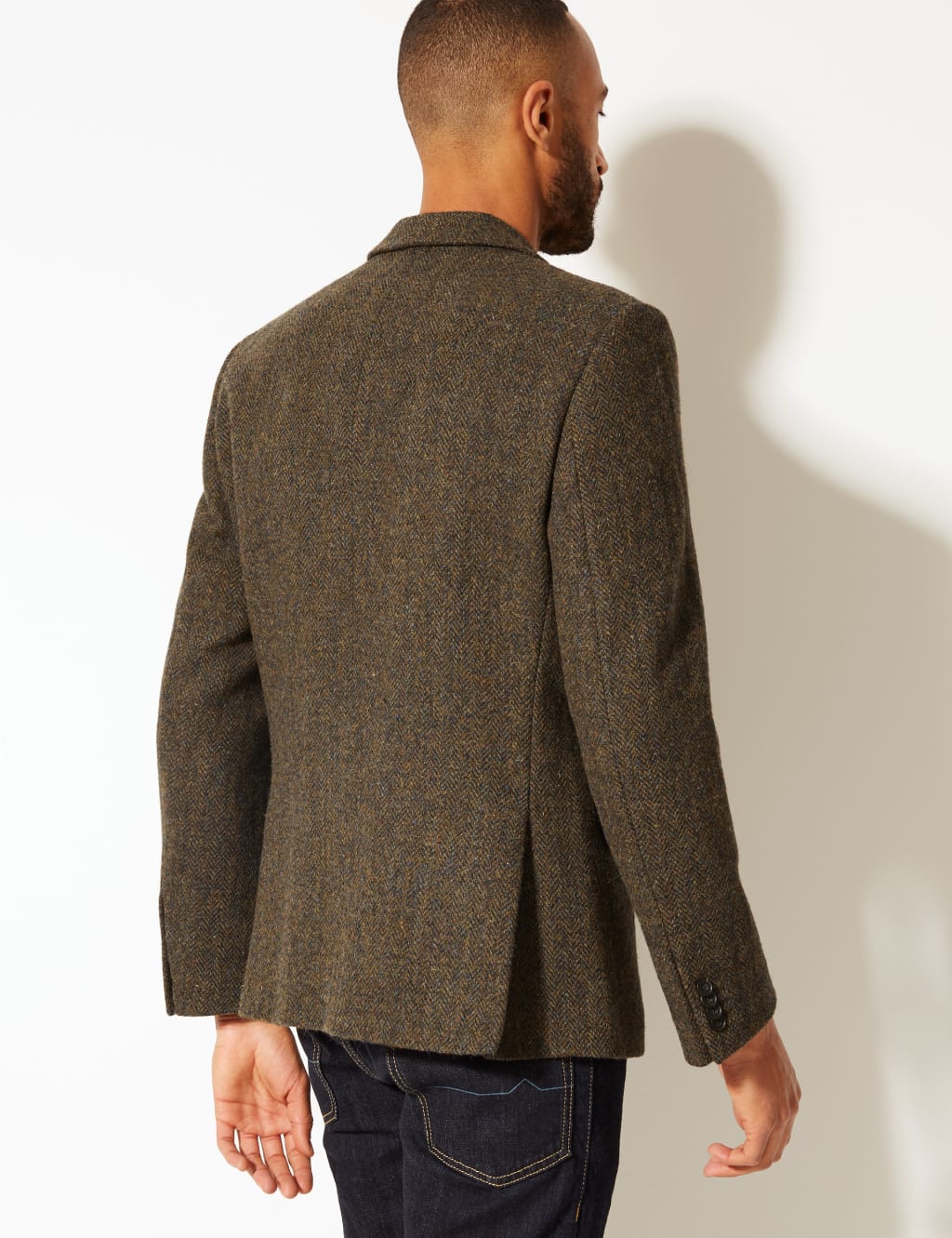 Pure Wool Harris Tweed Tailored Jacket M S Collection Luxury M S