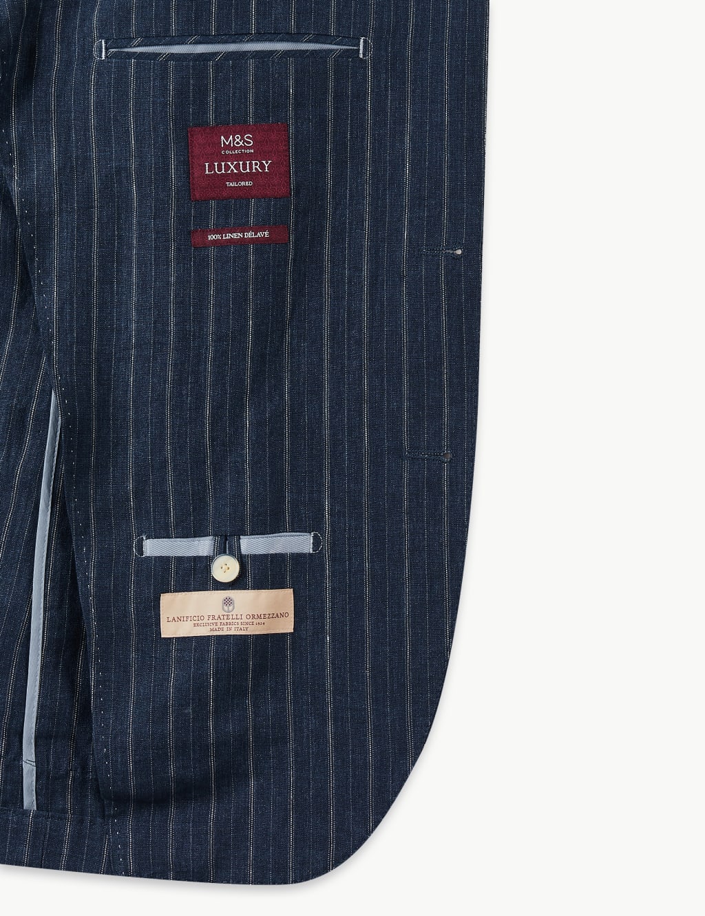 Pure Linen Striped Tailored Fit Jacket 6 of 7