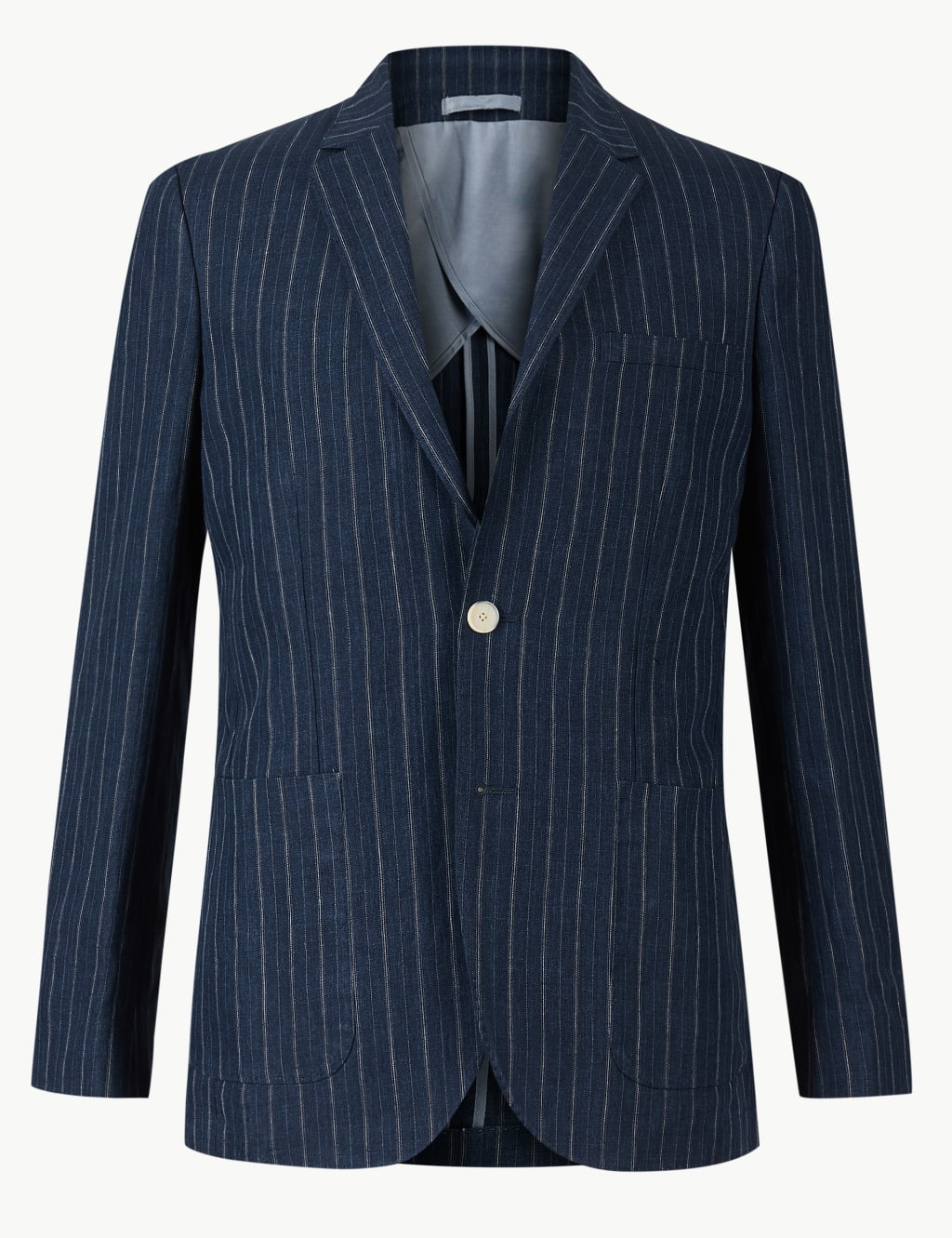 Pure Linen Striped Tailored Fit Jacket 2 of 7