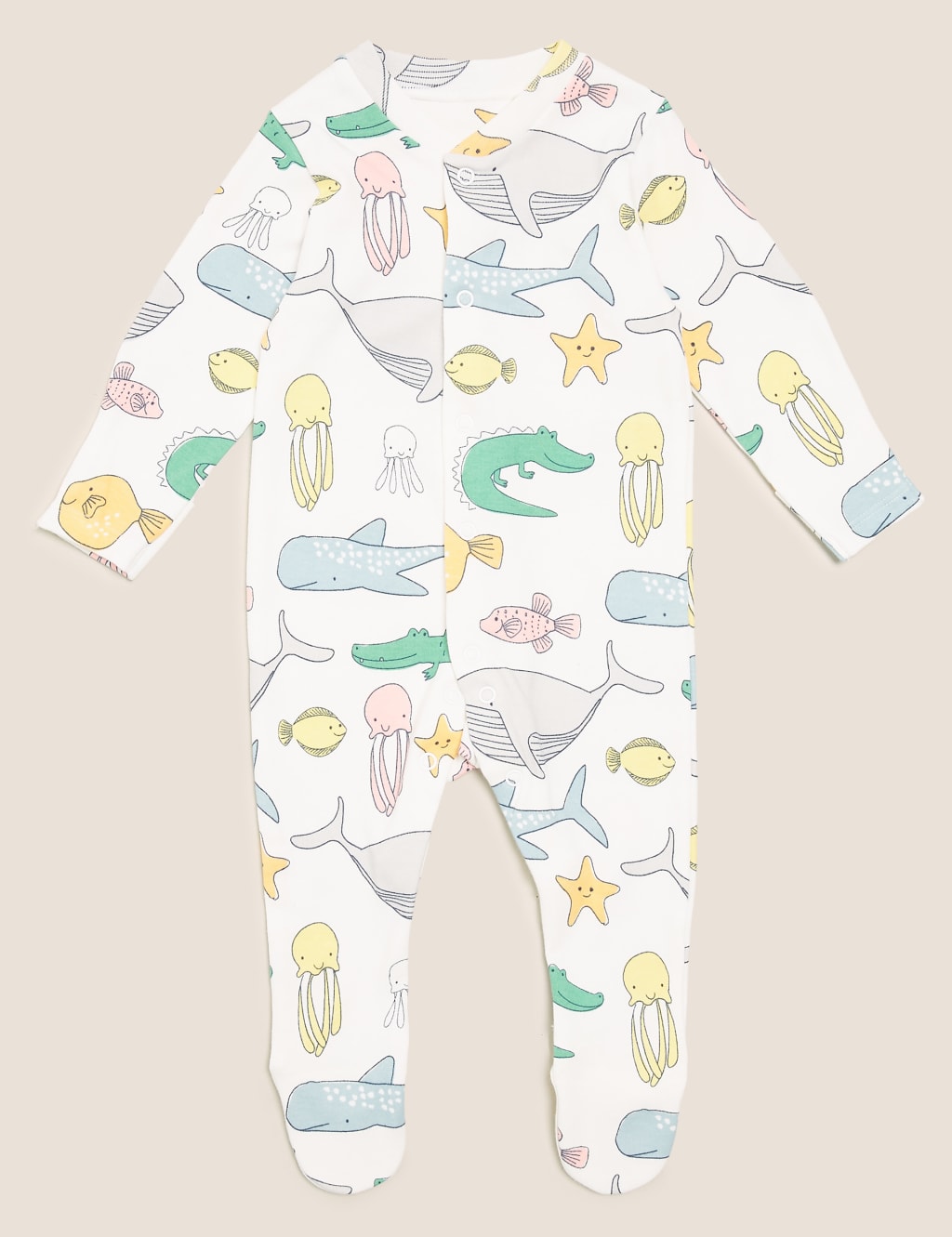 3pk Organic Cotton Animal Sleepsuits (7lbs - 3 Yrs) 2 of 8