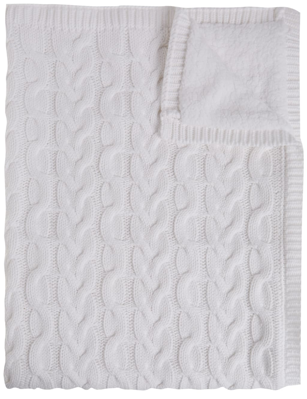 Pure Cotton Cable Knitted Fleece Shawl 5 of 5