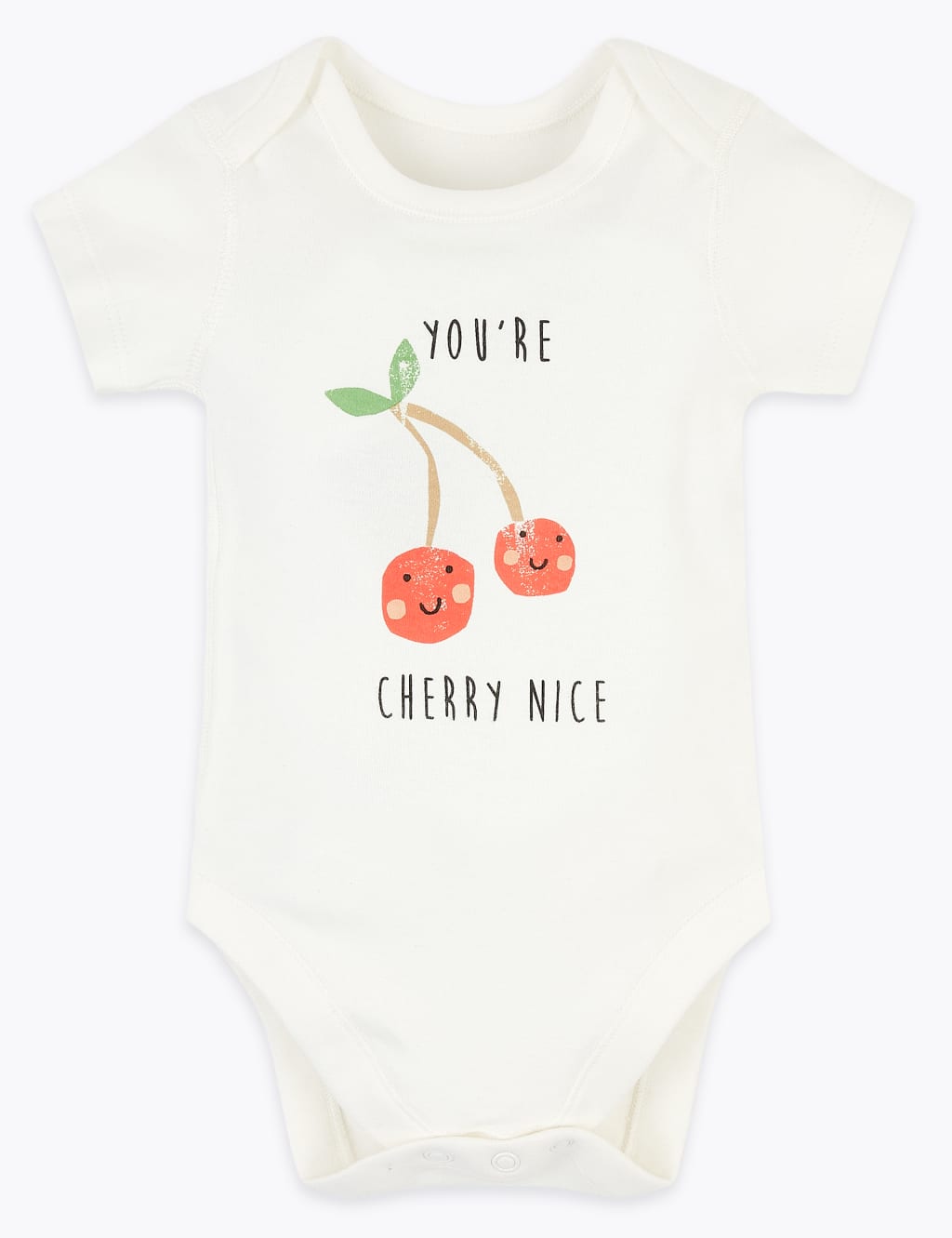 Pure Cotton Cherry Bodysuit (7lbs-12 Mths) 1 of 3