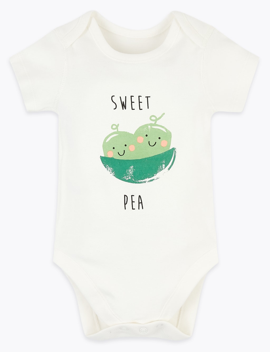 Cotton Sweet Pea Slogan Bodysuit (7lbs-12 Mths) 1 of 3