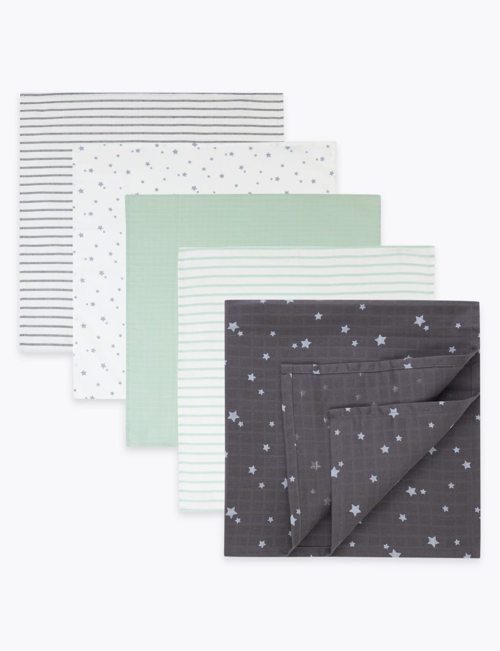 5 Pack Cotton Muslin Squares 1 of 6