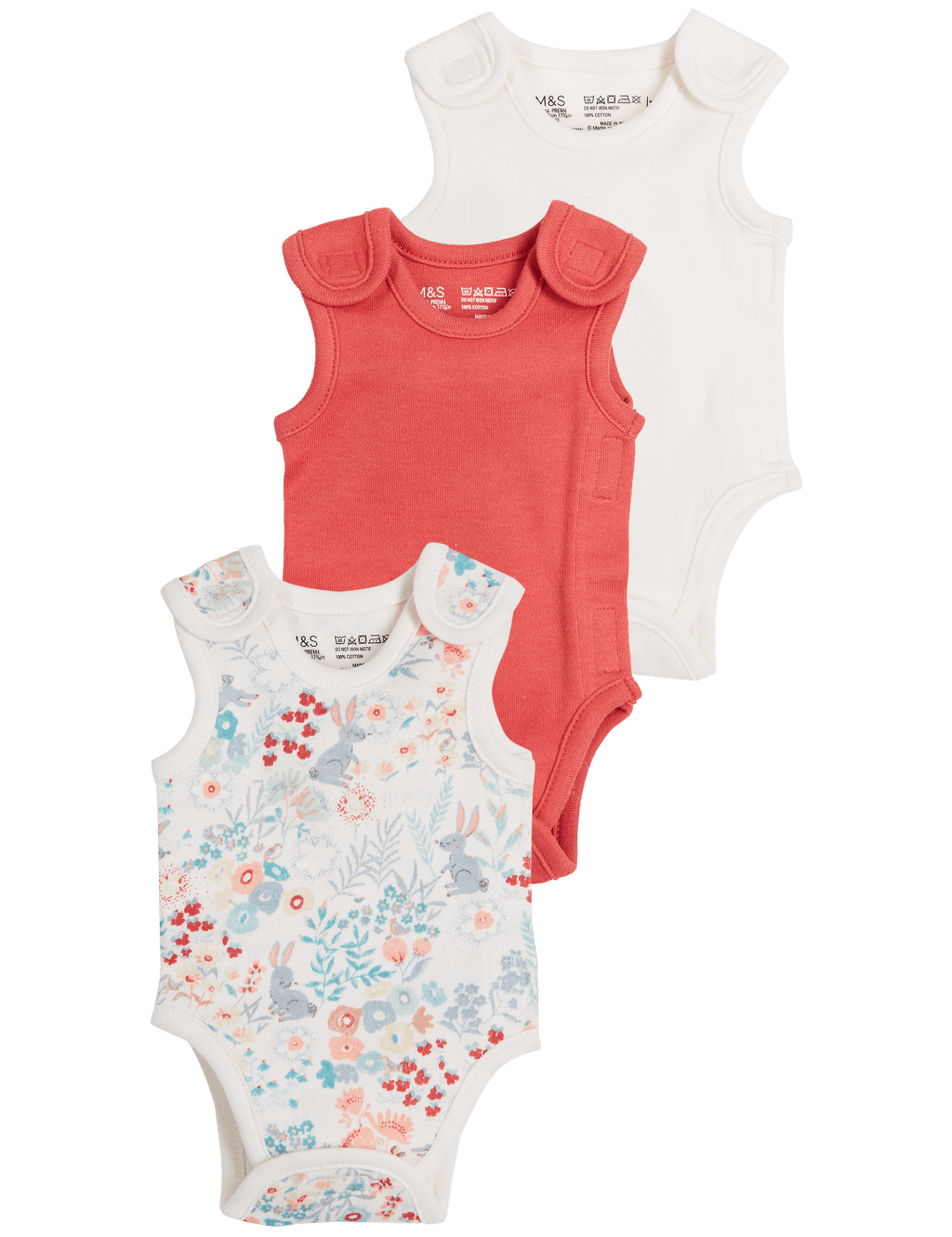 Adaptive 3 Pack Premature Pure Cotton Bodysuits 7 of 7