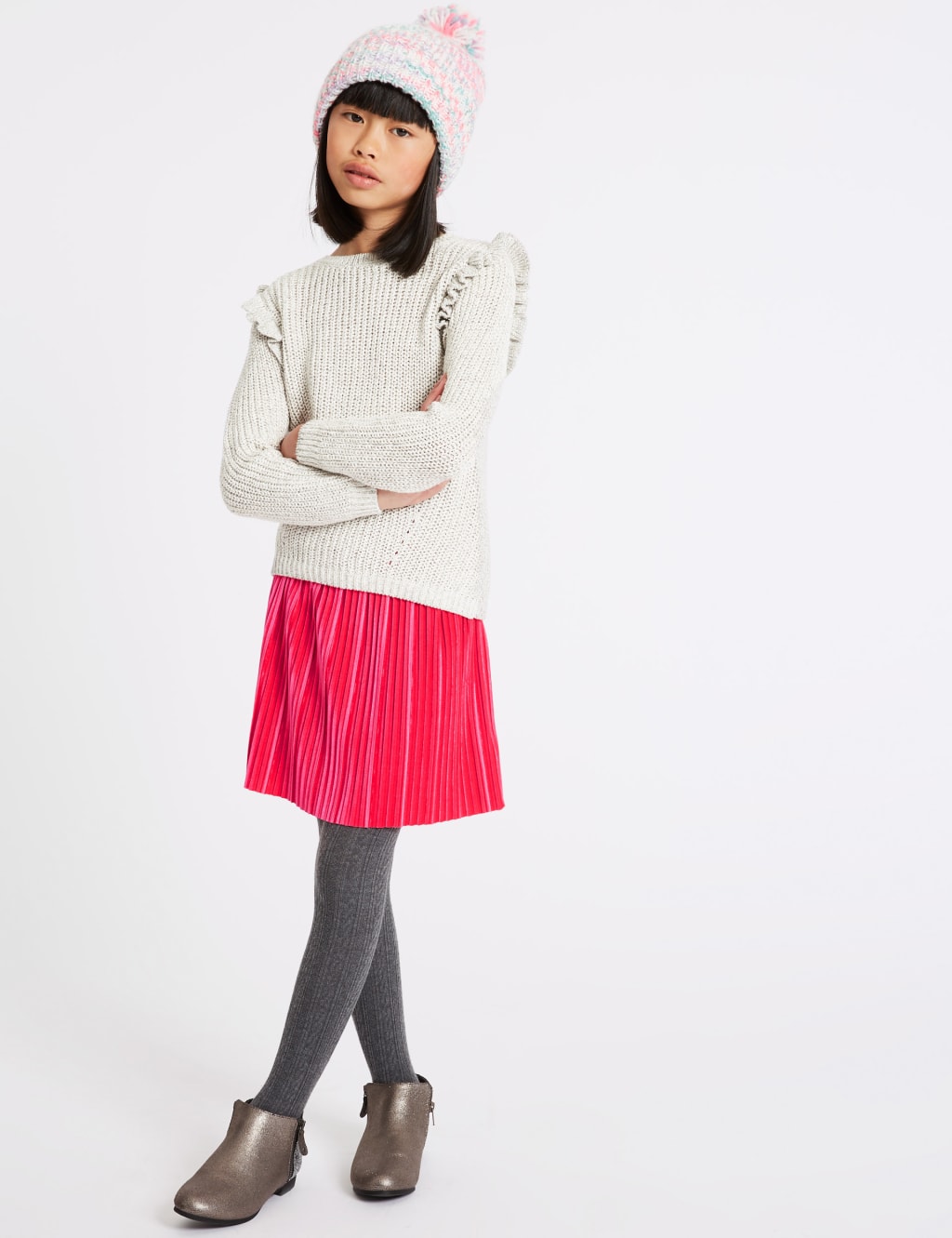 3pk of Cable Knit Tights 2 16 Yrs