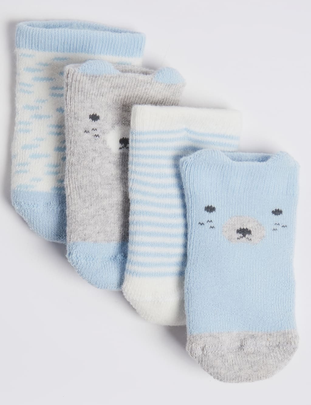 4 Pack of Bear Terry Baby Socks M S
