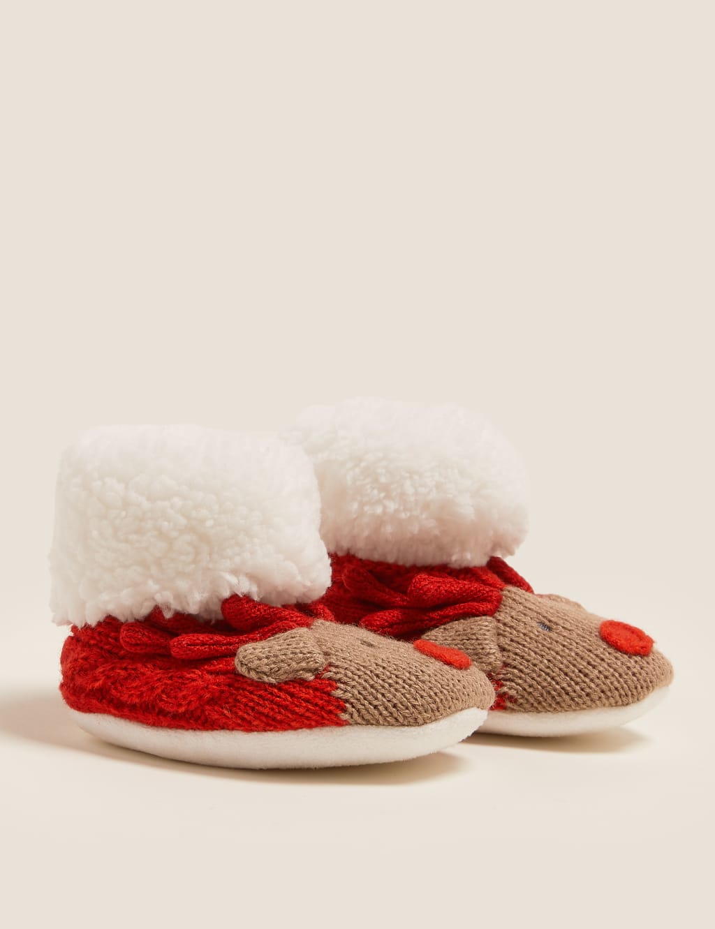 Baby Reindeer Booties 0 2 Yrs M S
