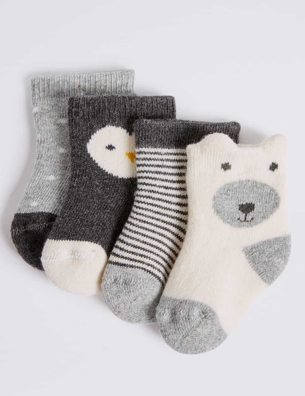 4 Pack of Cotton Rich Socks (0-24 Months) 1 of 2