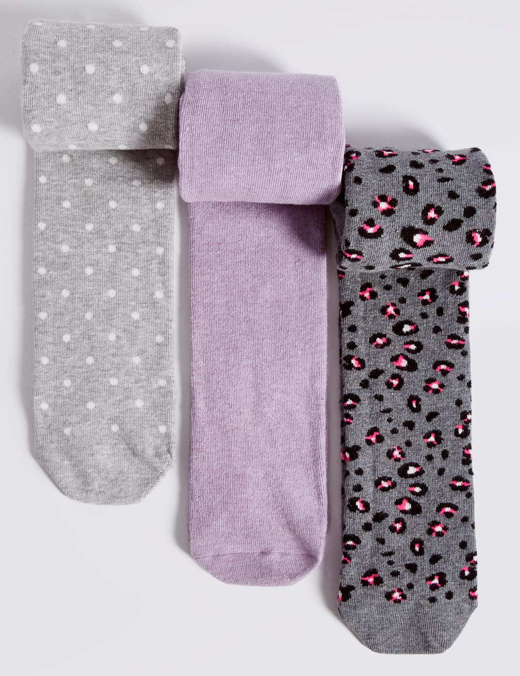 3 Pairs of Cotton Rich Tights (18 Months - 14 Years) 1 of 1