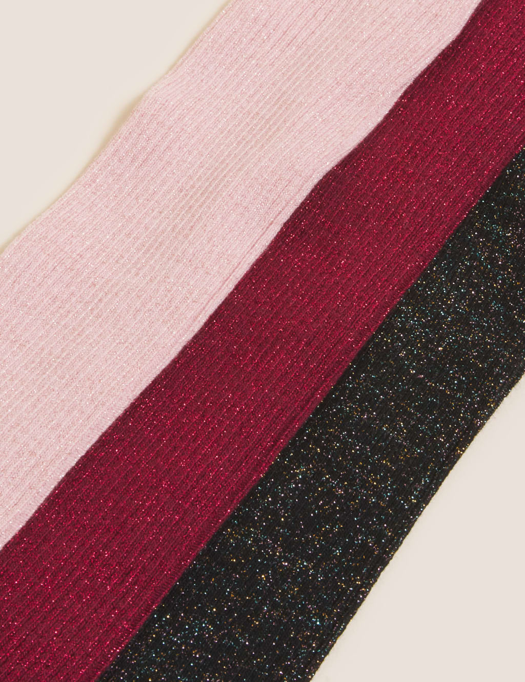 3pk Glitter Rib Tights (2-14 Yrs) 2 of 2