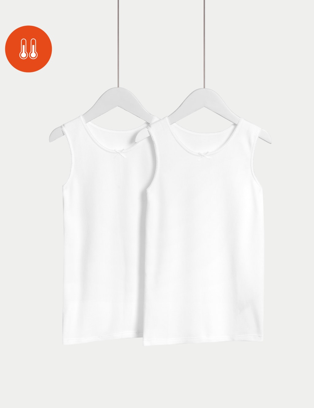 2pk Girls Heatgen Thermal Sleeveless Vests 2 14 Yrs M S Collection M S