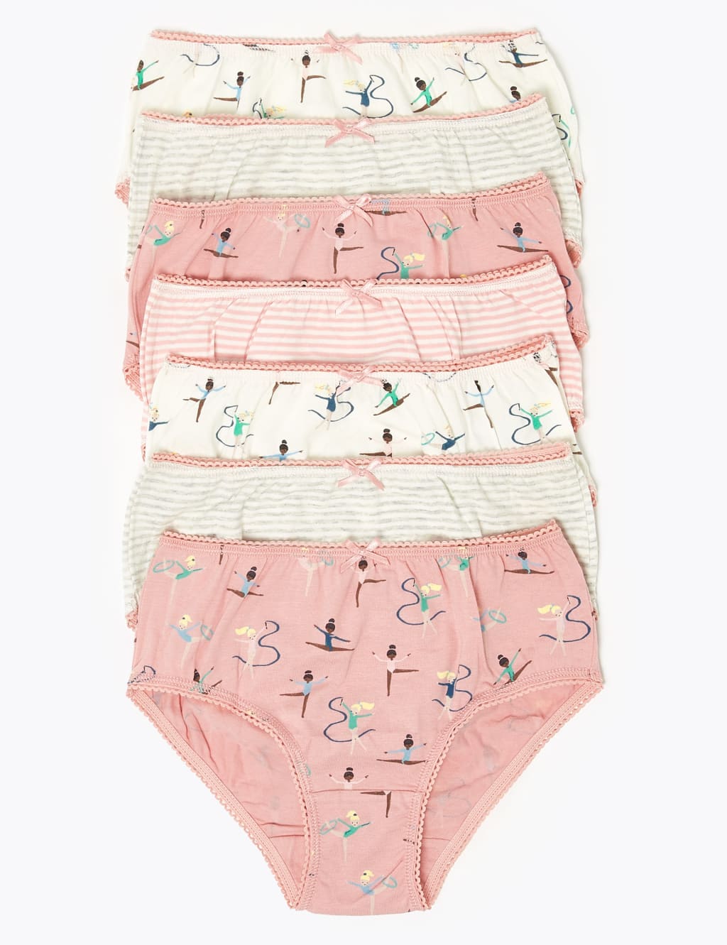 7 Pack Cotton Ballet Knickers (2-16 Yrs) 1 of 2