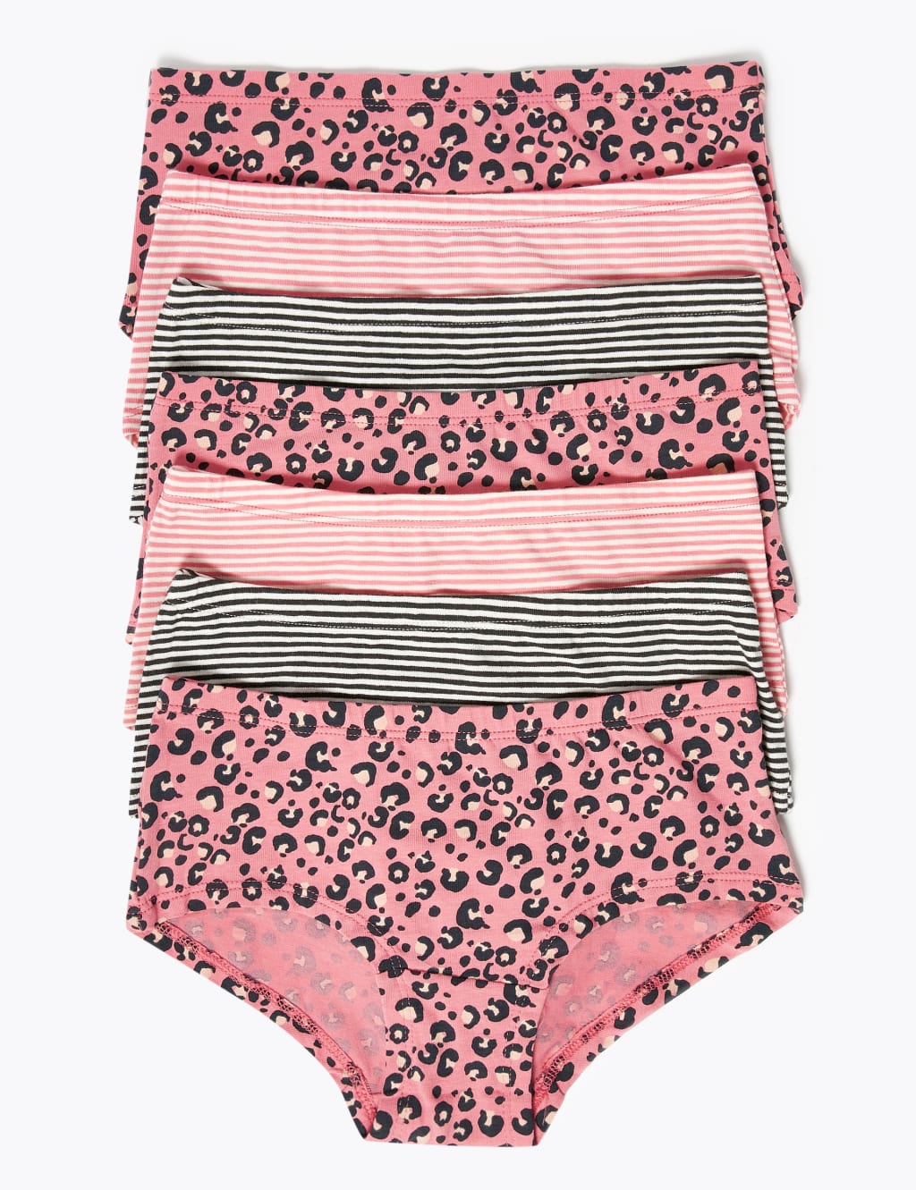 7pk Cotton with Stretch Animal Print Shorts (2-16 Yrs) 1 of 2