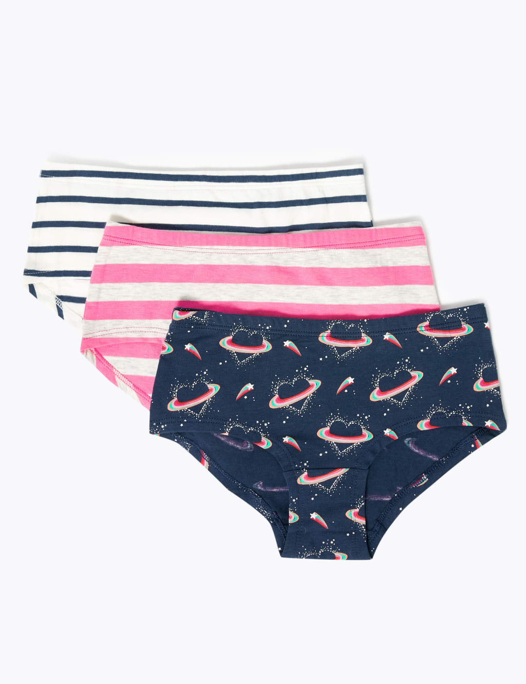 7pk Cotton with Stretch Heart Shorts (2-16 Yrs) 2 of 2