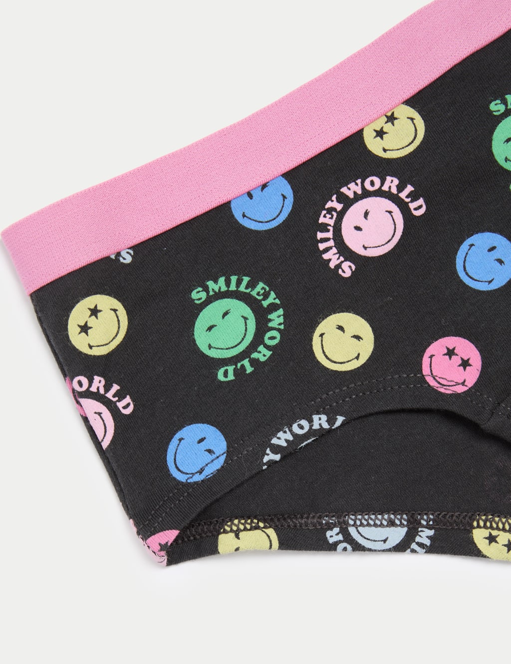 5pk Cotton with Stretch SmileyWorld® Shorts (5-16 Yrs) 2 of 2