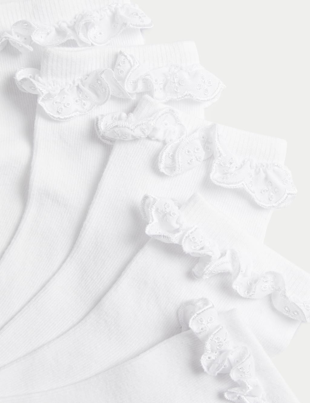 5pk Cotton Blend Frill Socks (6 Small - 7 Large) 2 of 2