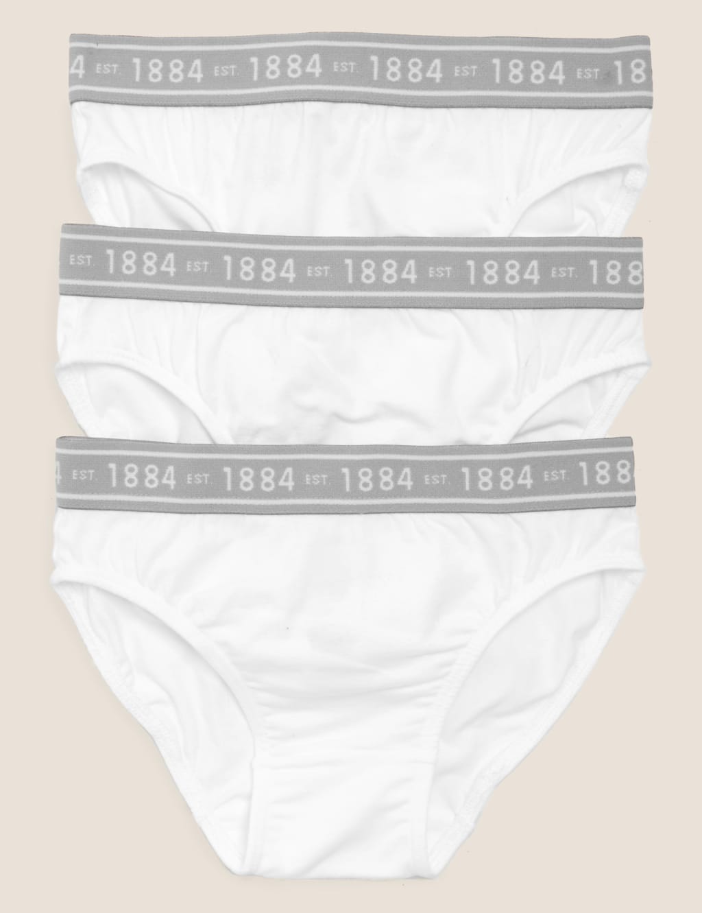 3 Pack Cotton with Lycra® Plain Briefs (6-16 Yrs) 1 of 1