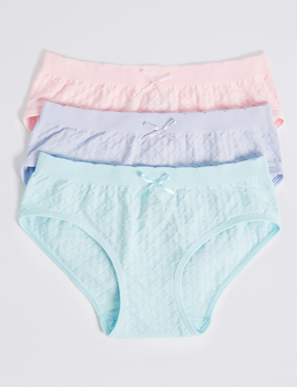 3 Pack Jacquard Dot Seamfree Bikini Knickers (6-16 Years) 1 of 2
