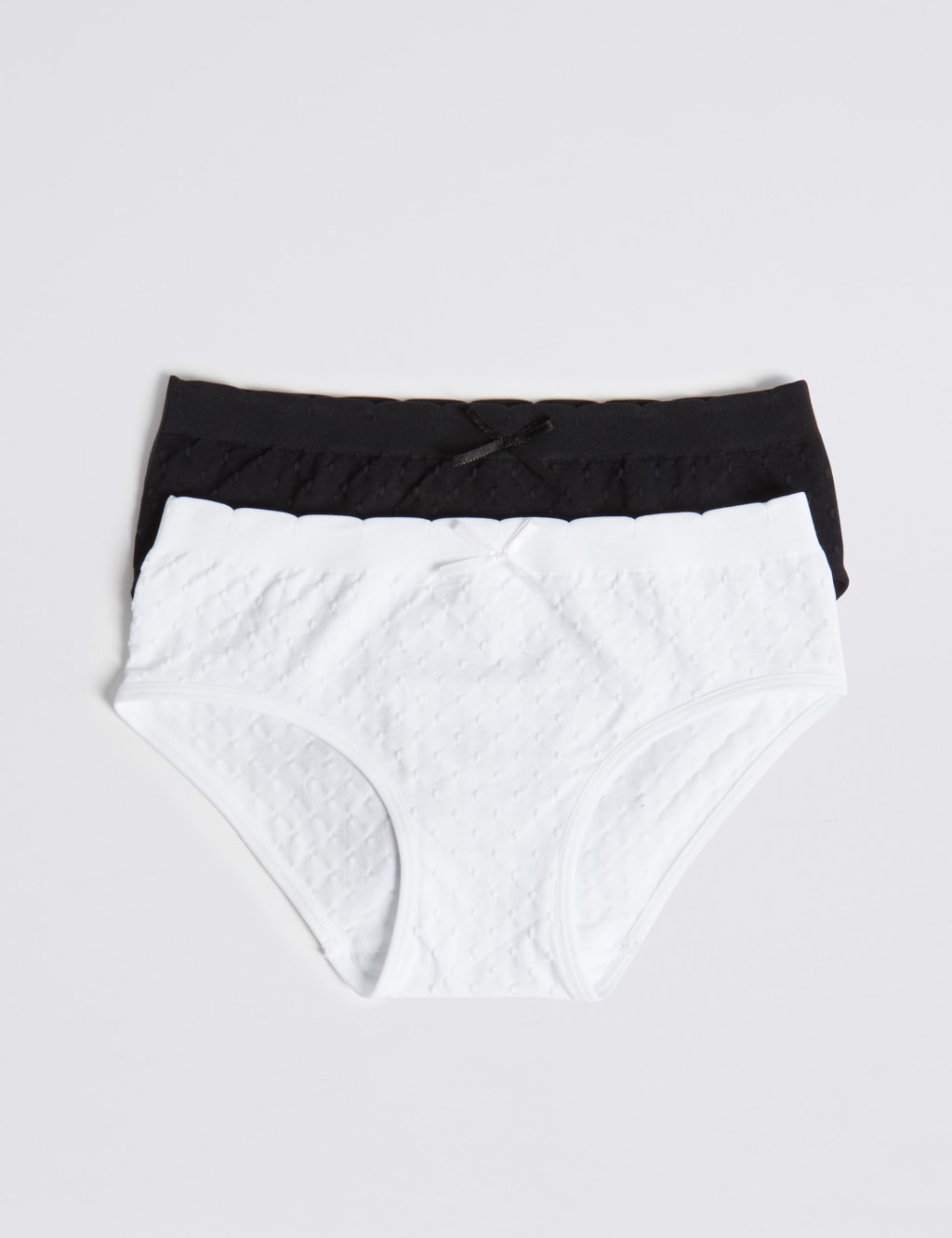 2 Pack Jacquard Spot Seamfree Bikini Knickers (6-16 Yrs) 1 of 2