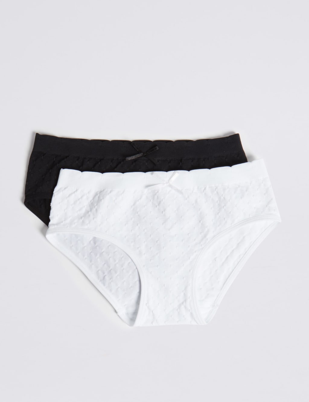 2 Pack Jacquard Spot Seamfree Bikini Knickers (6-16 Yrs) 2 of 2