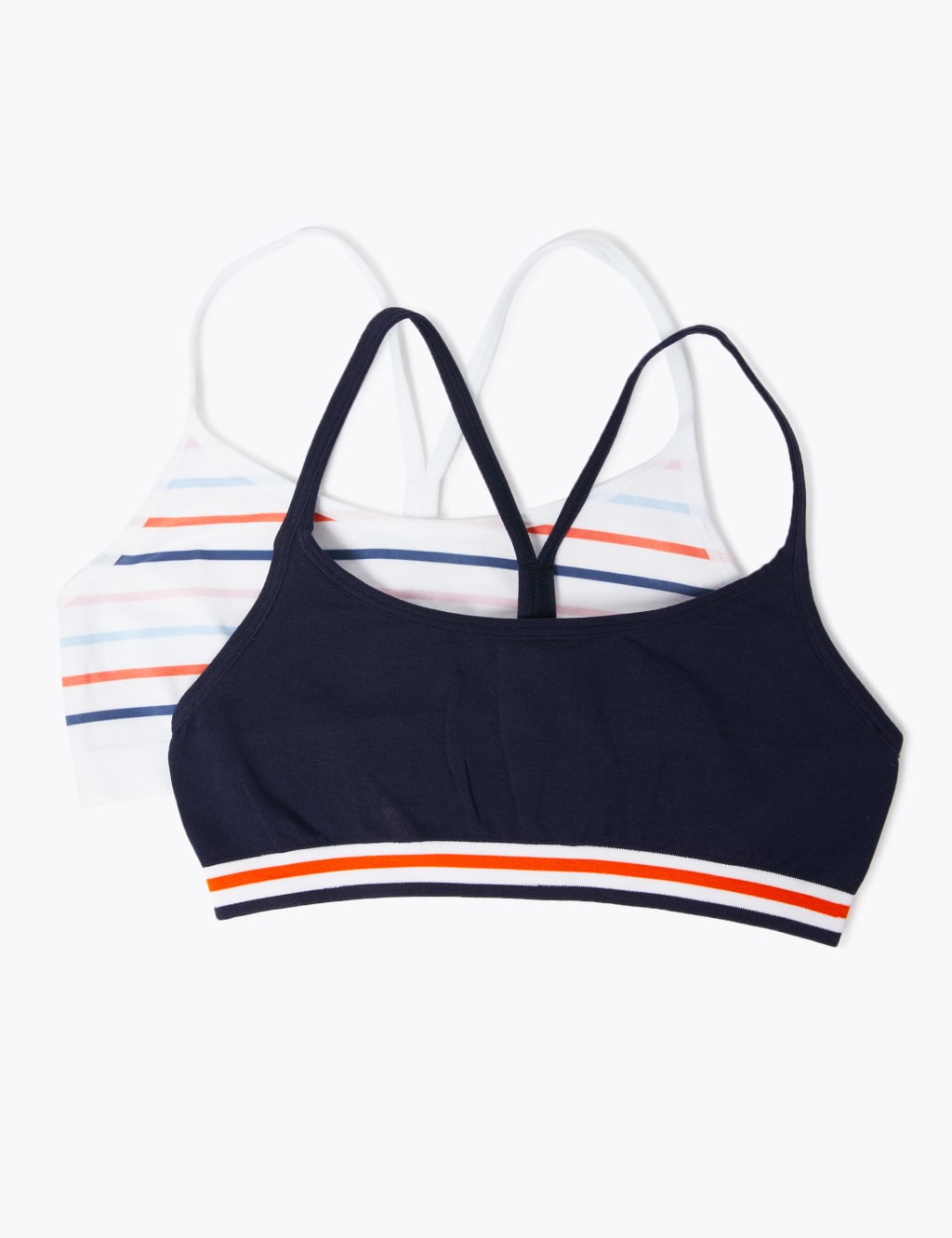 2 Pack Seamfree Rainbow Crop Tops (6-16 Yrs) 1 of 2