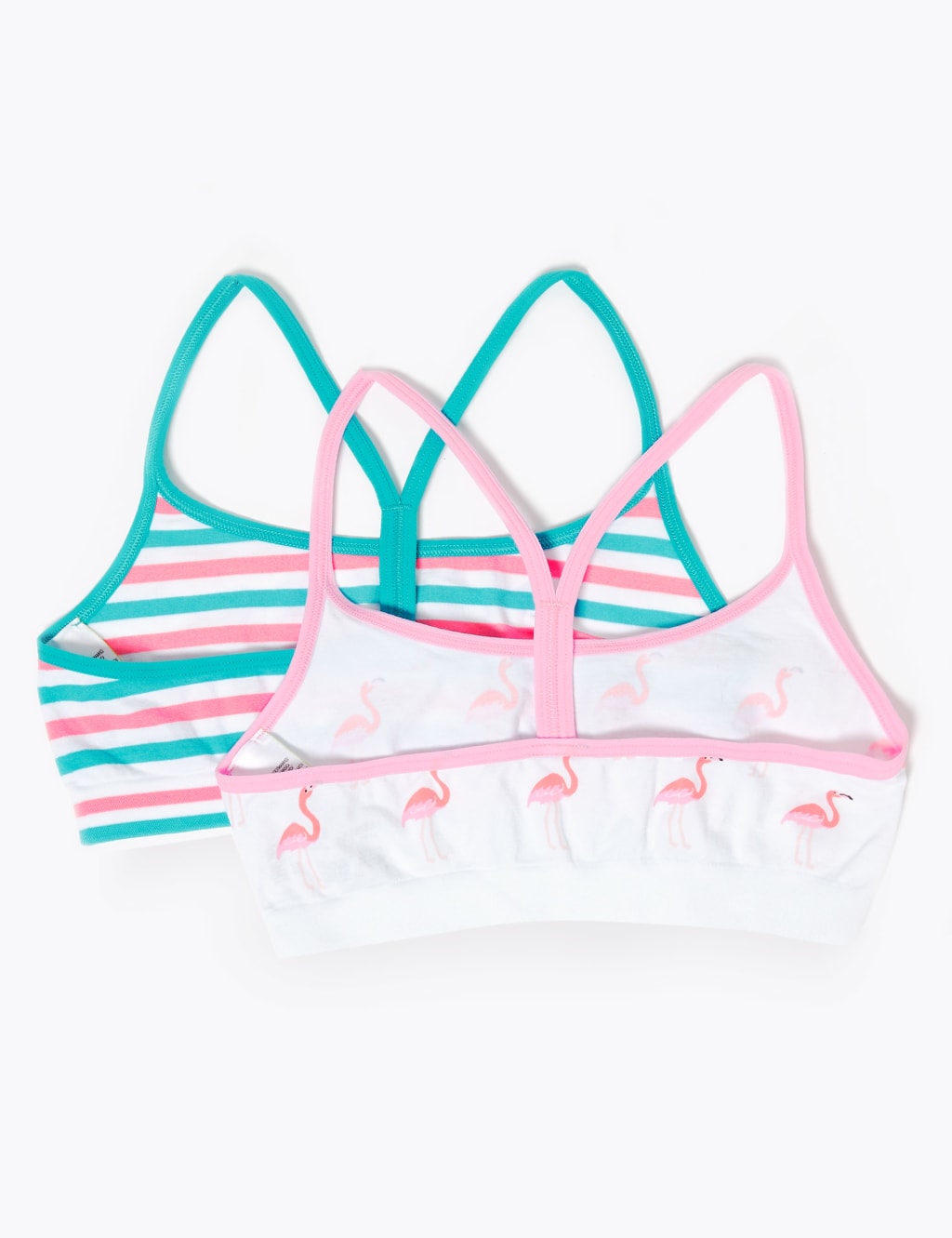 2 Pack Flamingo Print Seamfree Crop Tops (6-16 Yrs) 2 of 2