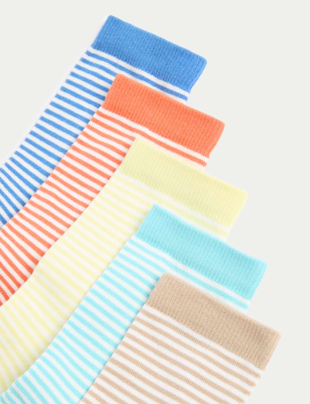 5pk Cotton Rich Striped Socks (6 Small - 7 Large) 2 of 2