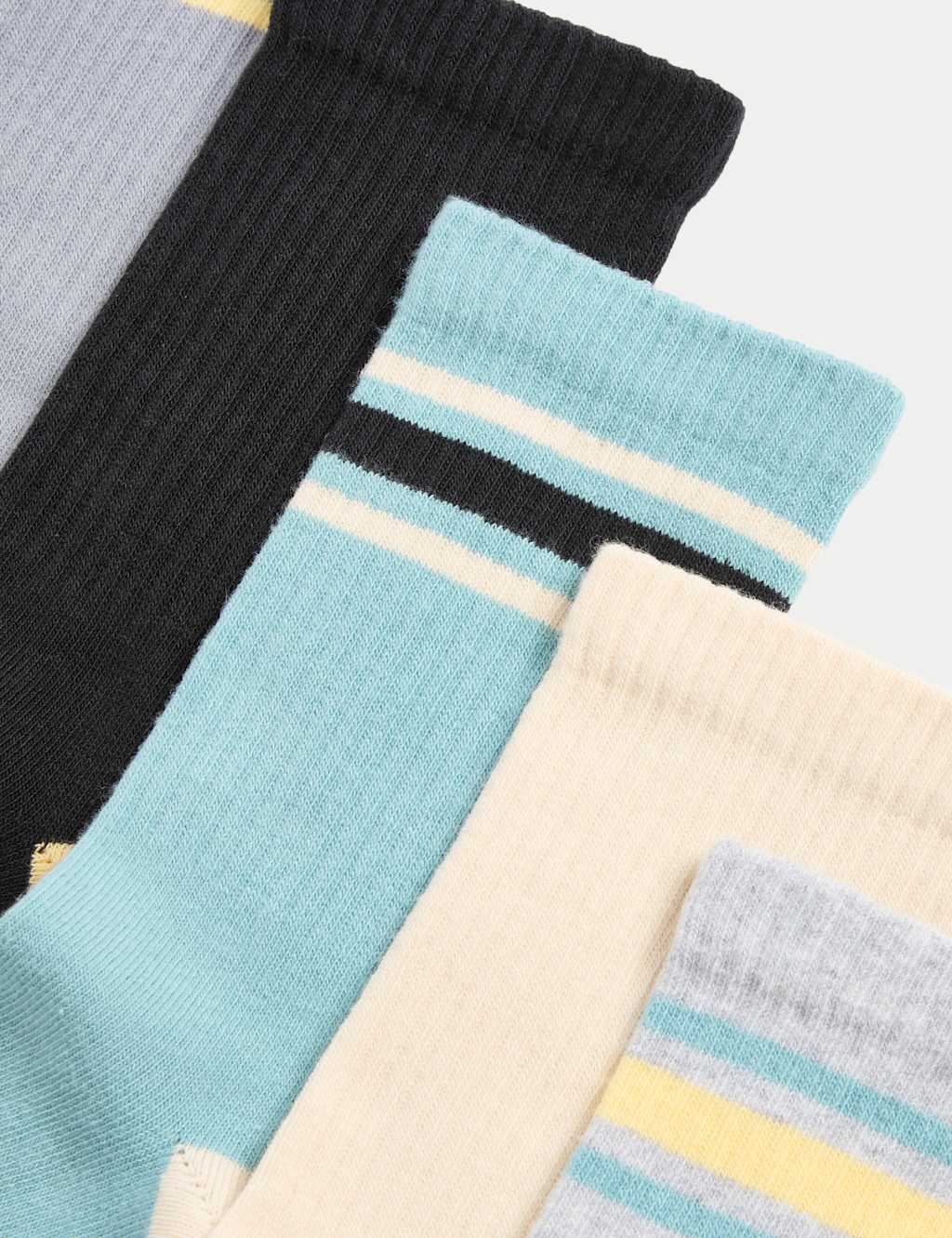 5pk Cotton Rich Calm Surf Sports Socks (6 Small - 7 Large) 2 of 2