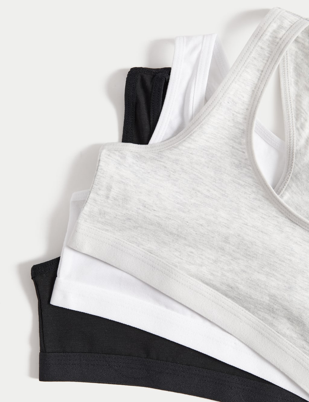3pk Cotton with Stretch Crop Tops (6-16 Yrs) 2 of 3