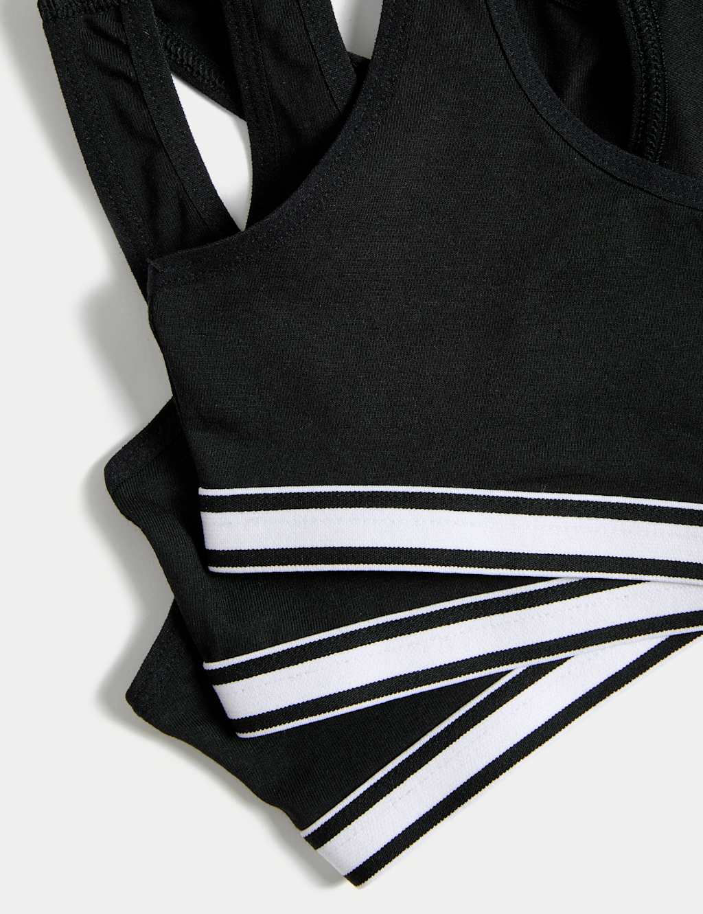 3pk Cotton with Stretch Racer Back Crop Tops (6-16 Yrs) 2 of 3
