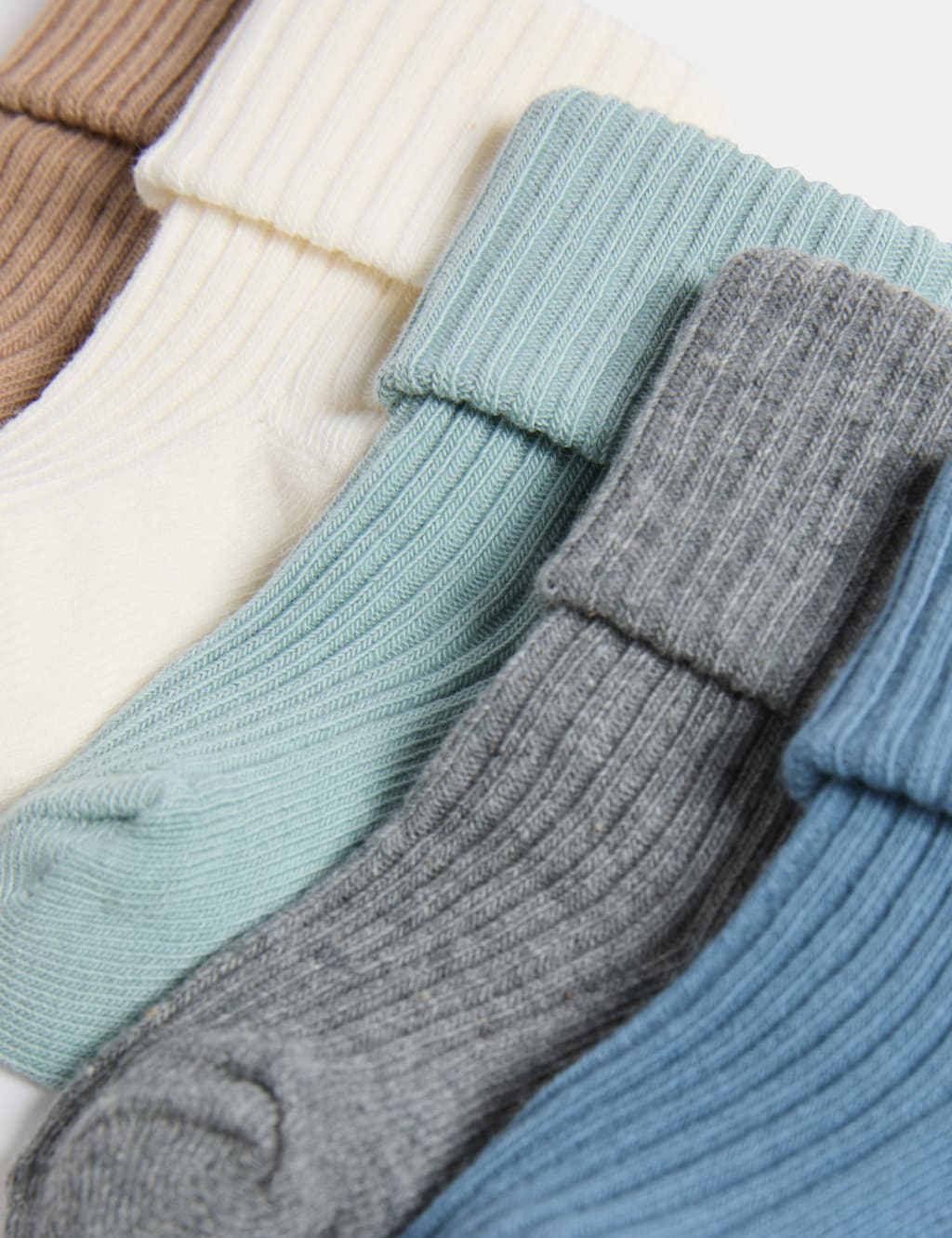 5pk Cotton Rich Ribbed Baby Socks (0-3 Yrs) 2 of 2