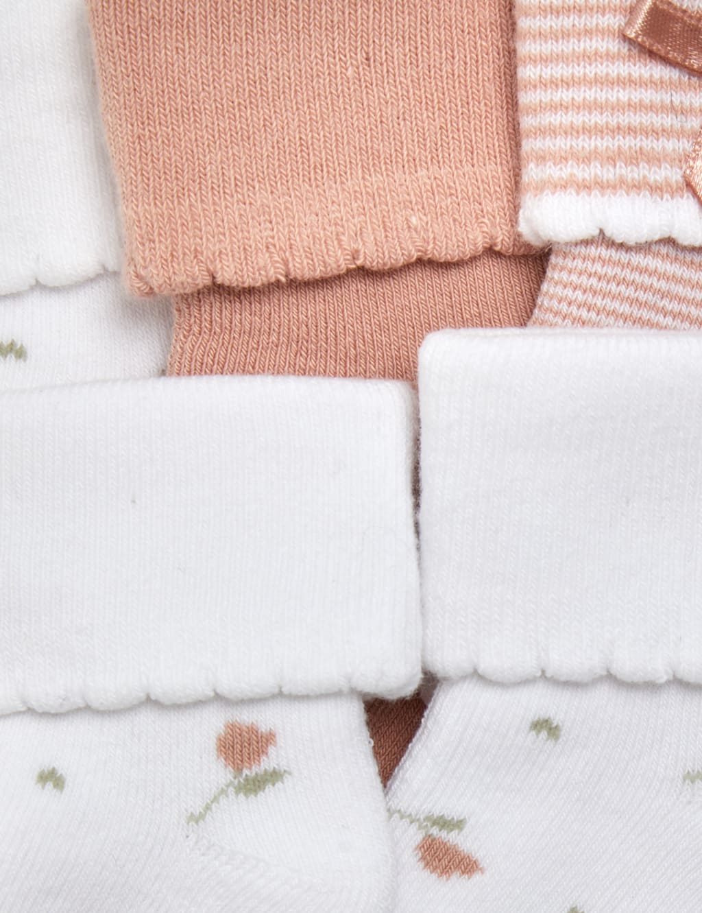 5pk Cotton Rich Rosebud Baby Socks (0-24 Mths) 2 of 2
