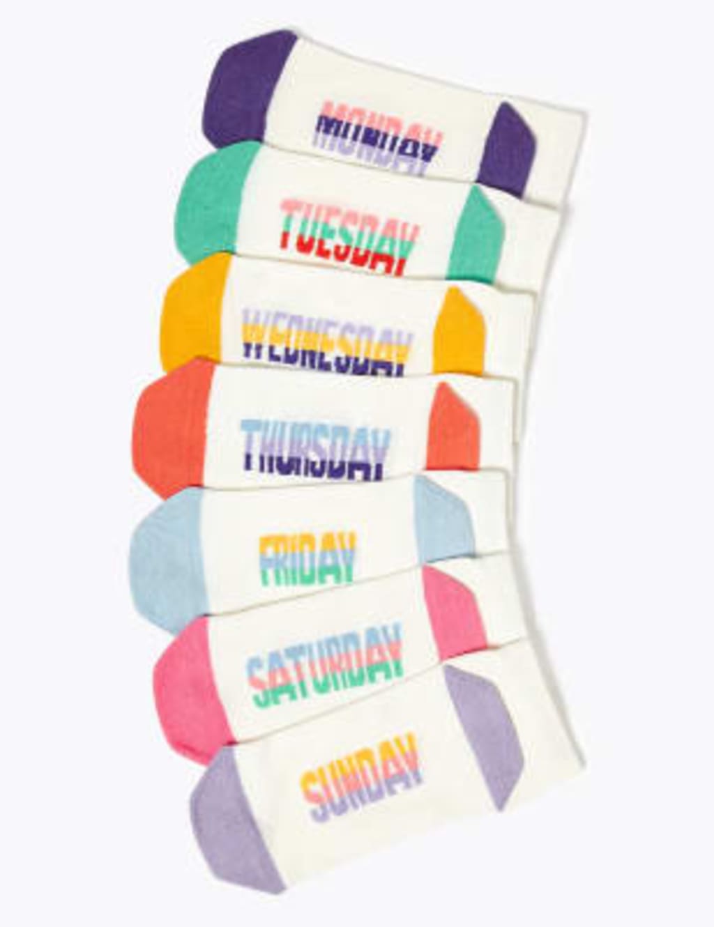 7pk Days of the Week Trainer Liner Socks 2 of 2
