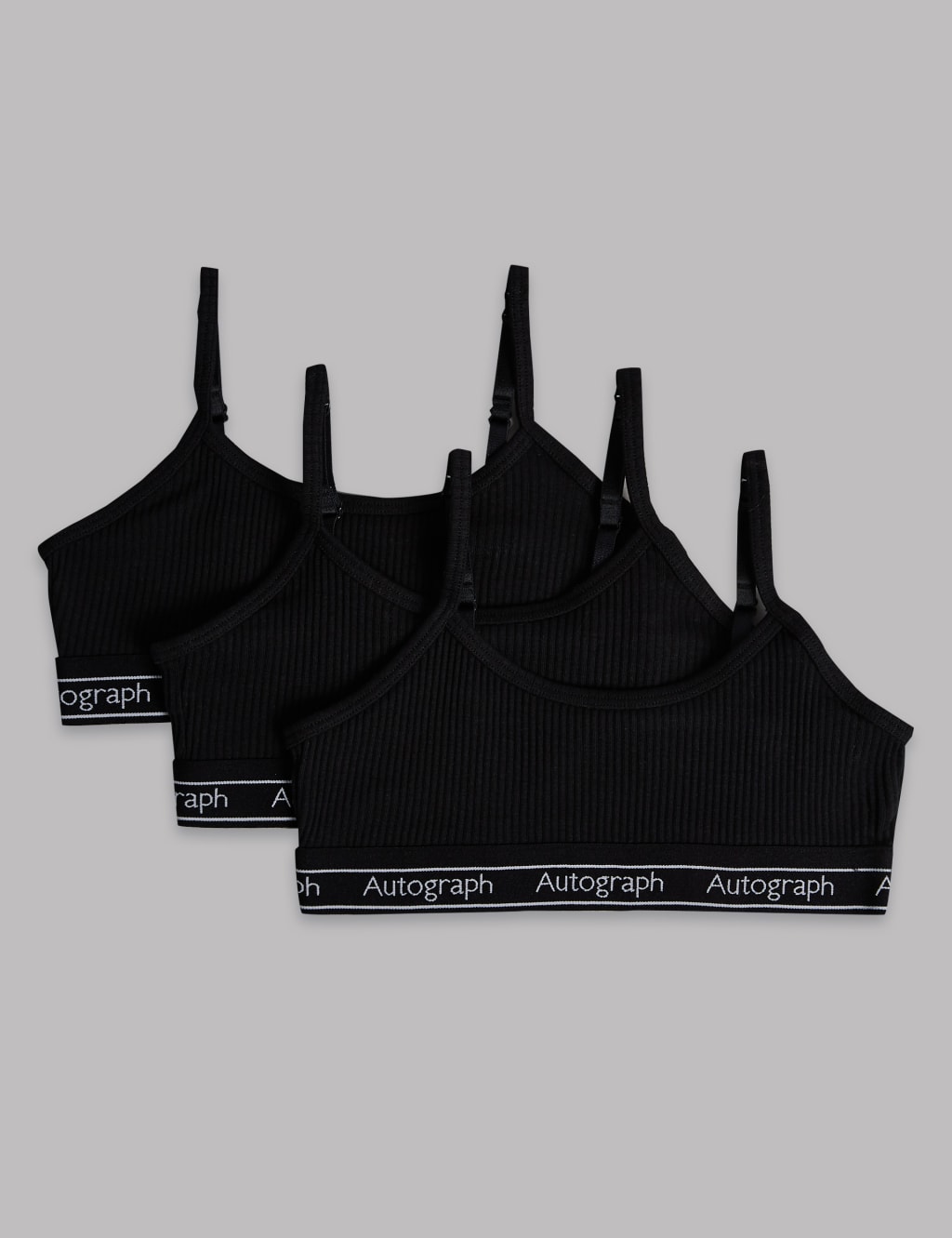3 Pack Cropped Tops with Lycra (6-16 Years) 1 of 2