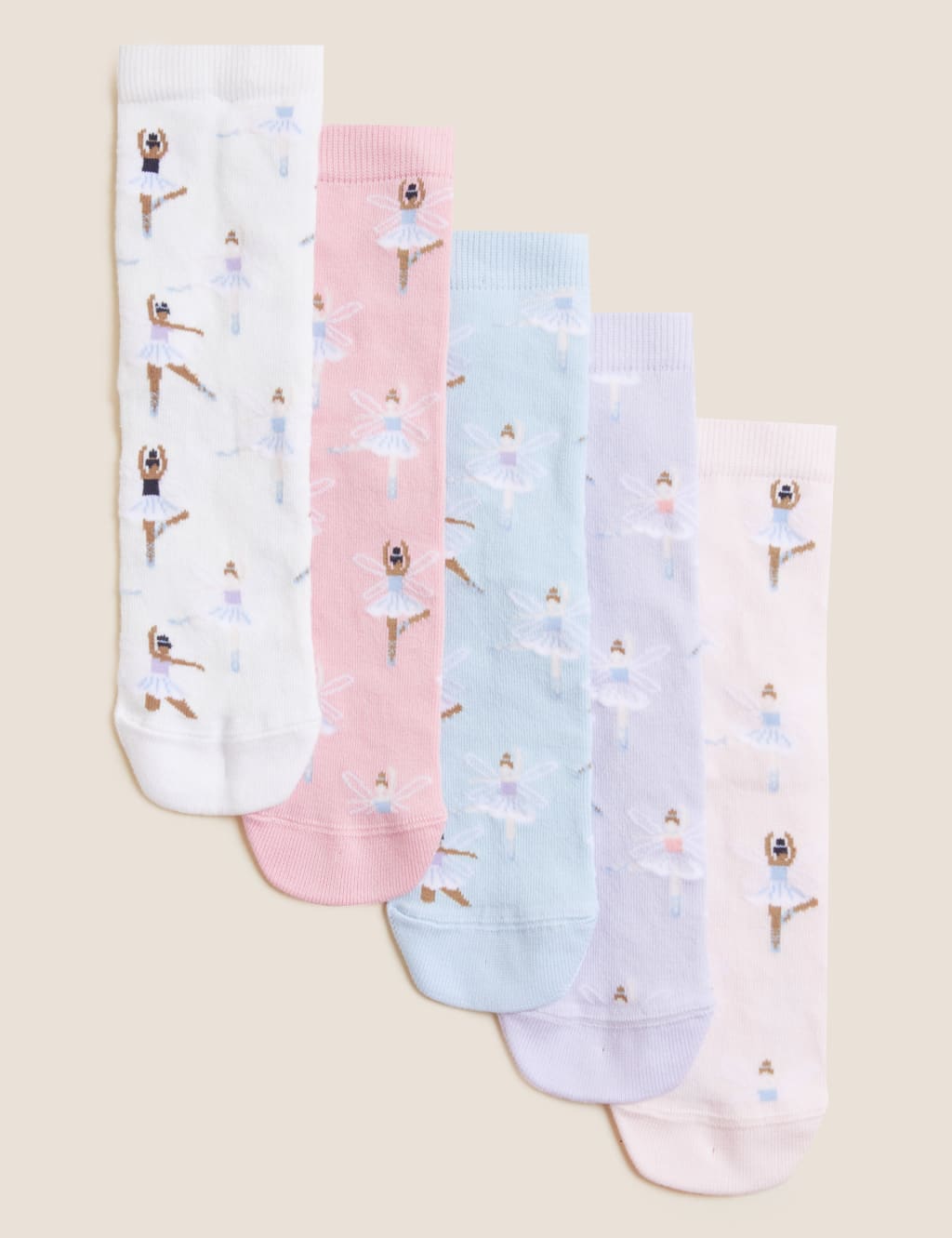 5pk Cotton Rich Ballerina Socks