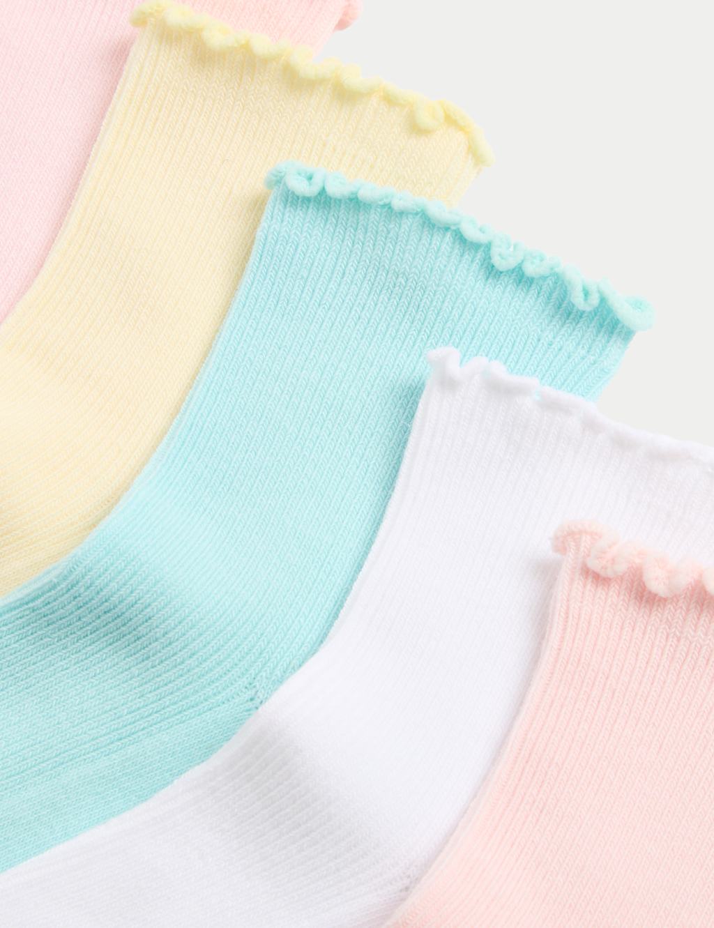 5pk Cotton Rich Frill Socks (6 Small - 7 Large) 2 of 2
