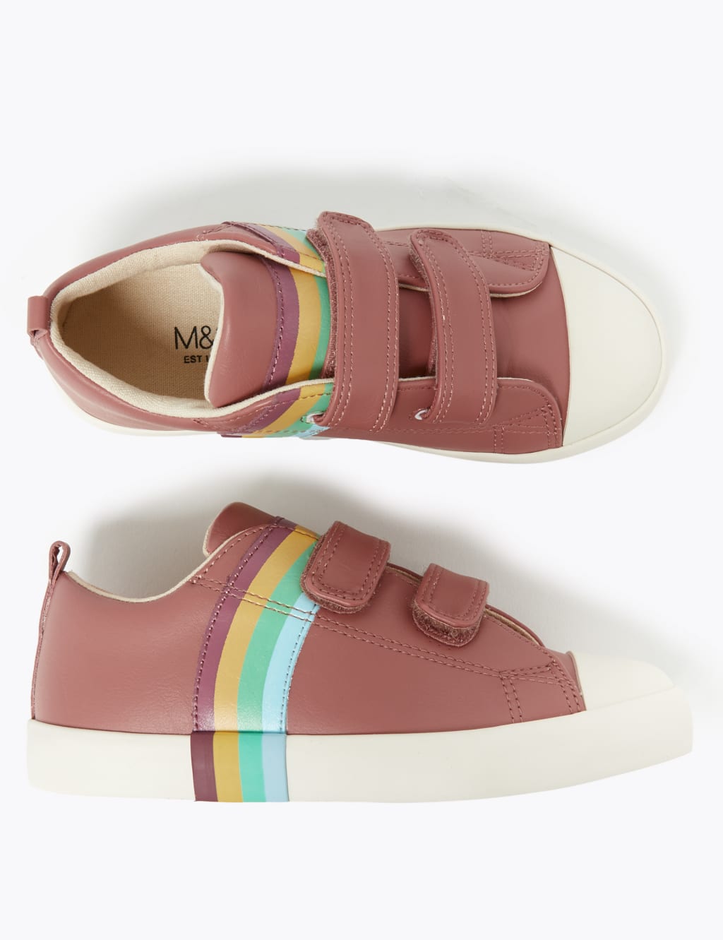 Kids' Rainbow Design Riptape Trainers (5 Small - 12 Small) 2 of 5