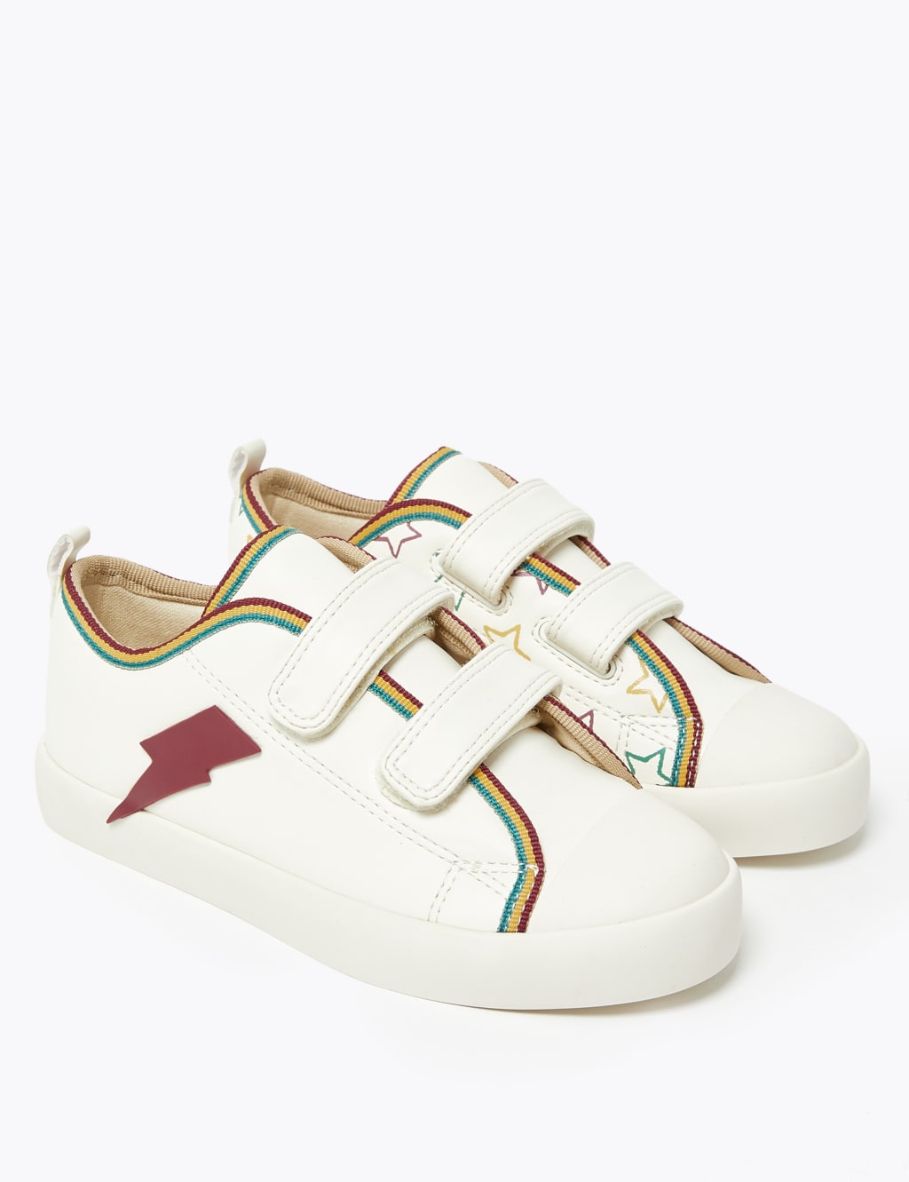 Kids' Lightning Bolt Design Riptape Trainers (5 Small - 12 Small) 1 of 3