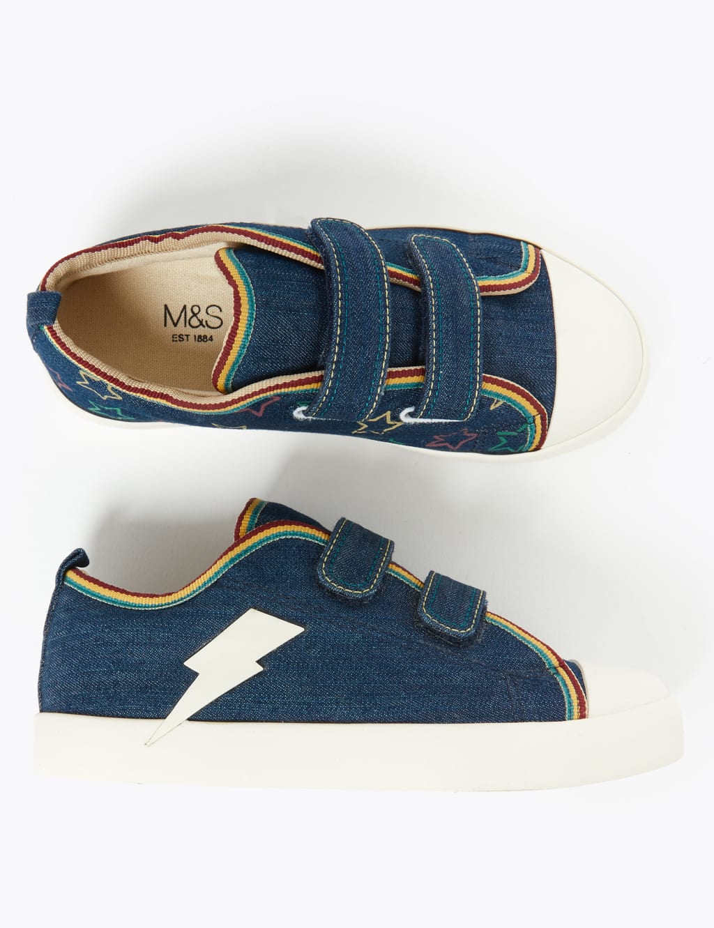 Kids' Denim Lightening Star Trainers (5 Small - 12 Small) 2 of 7