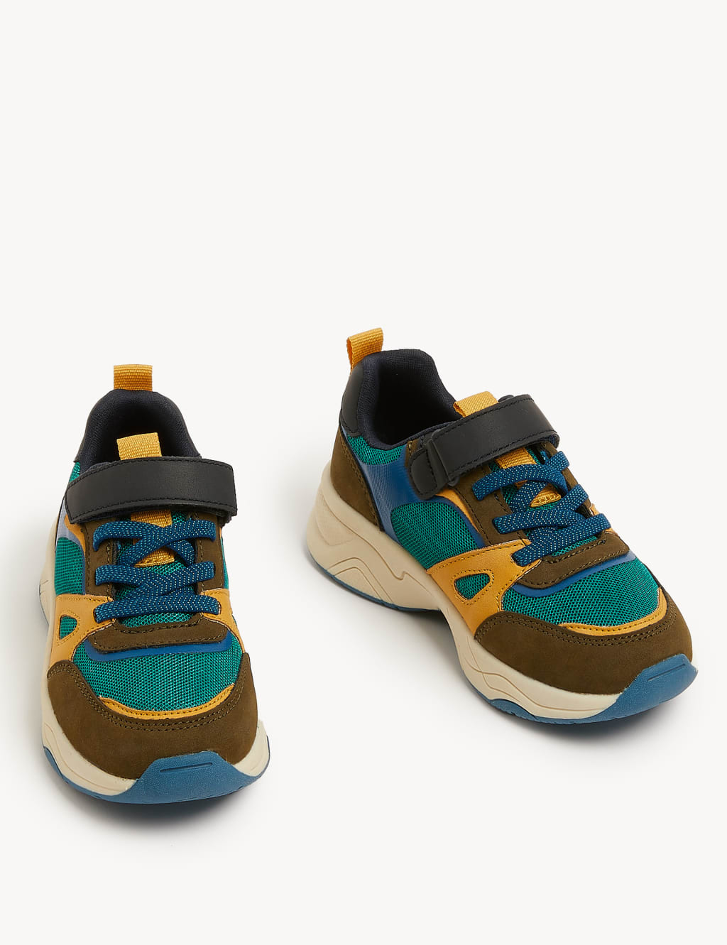 Kids Freshfeet Colour Block Trainers 4 Small 2 Large M S Collection M S