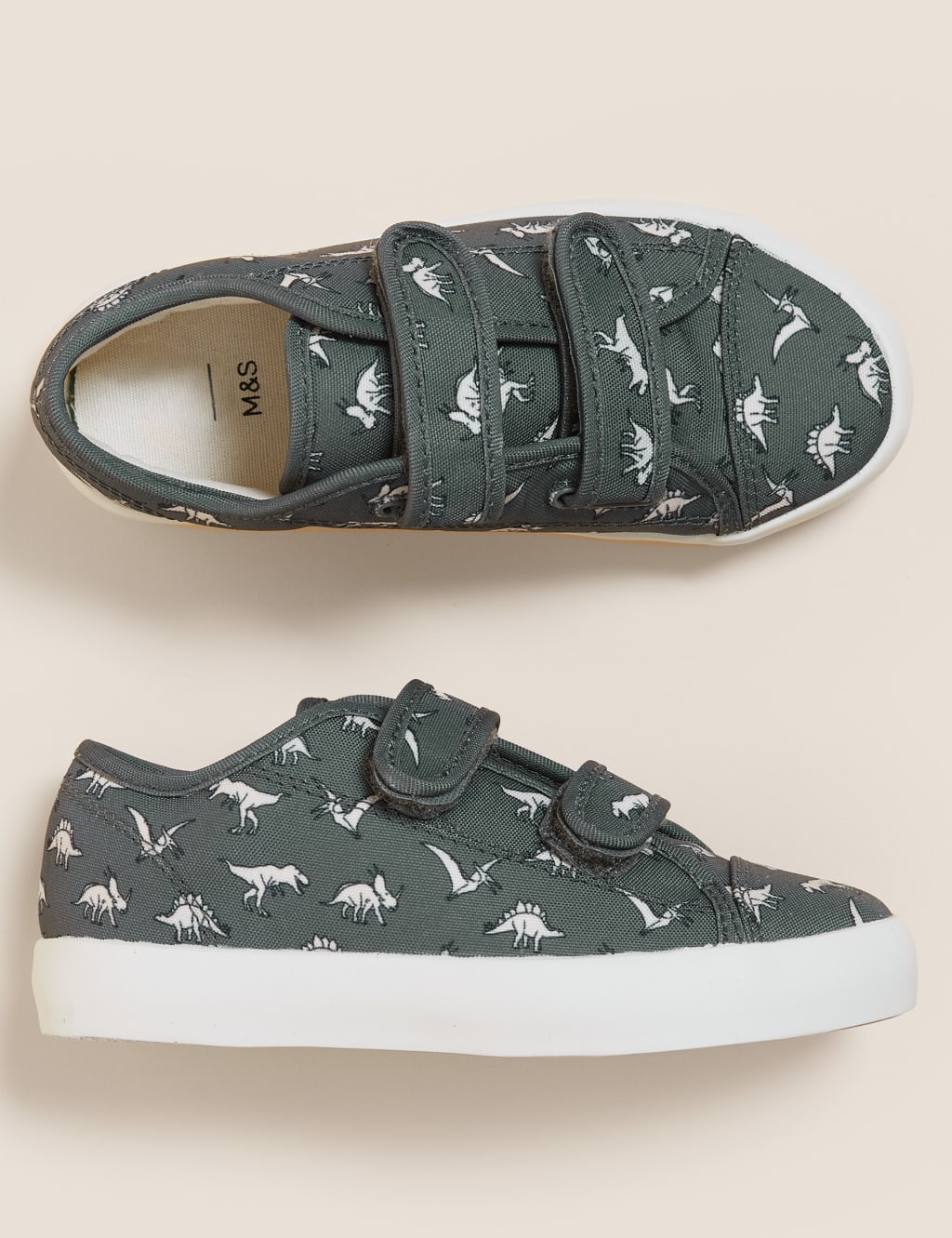 Kids Dinosaur Riptape Trainers 5 Small 12 Small M S
