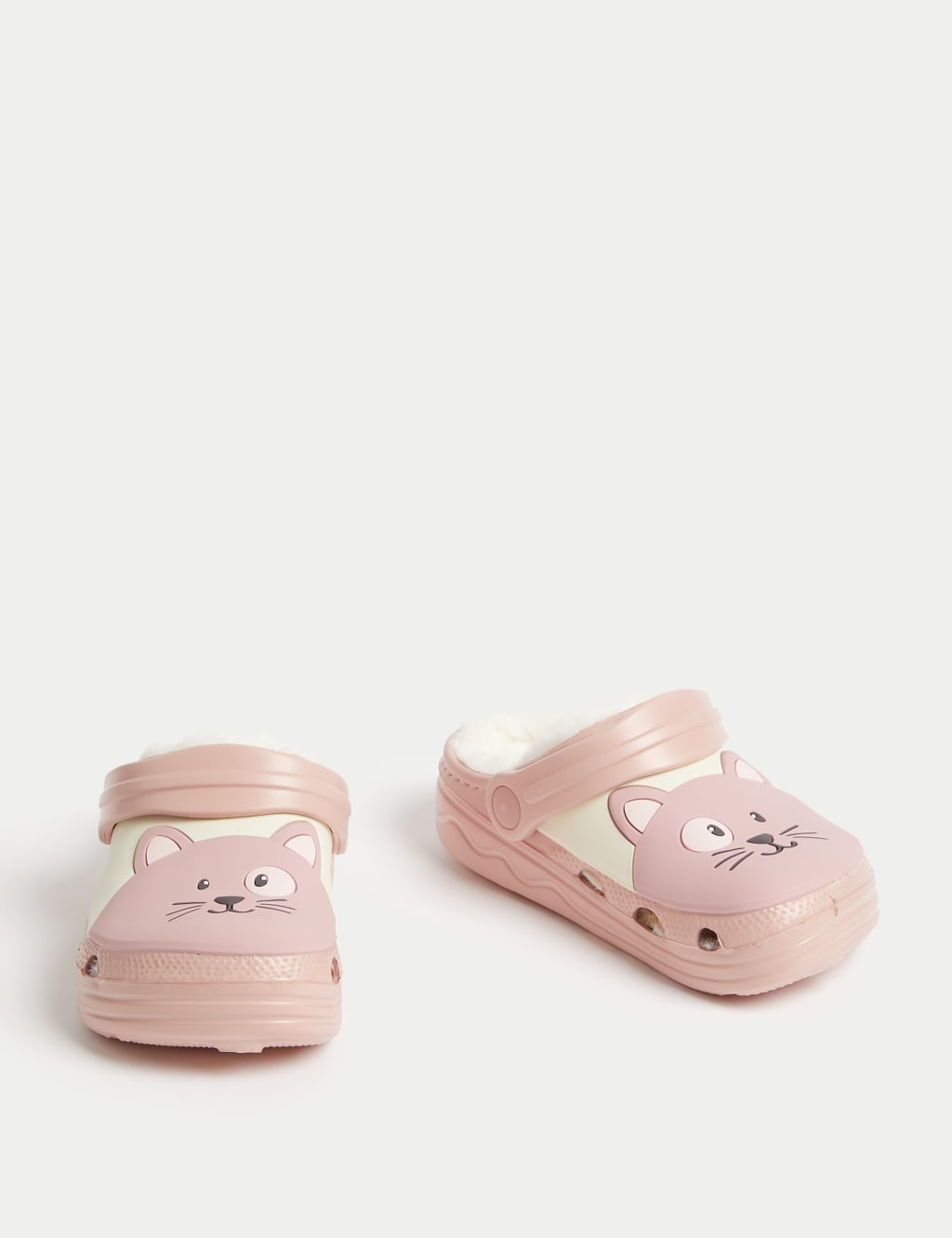 Kids Fleece Lined Cat Clogs 4 Small 2 Large